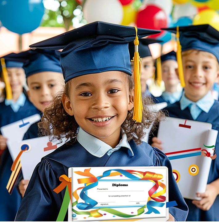 Preschool Diploma Certificate 模板