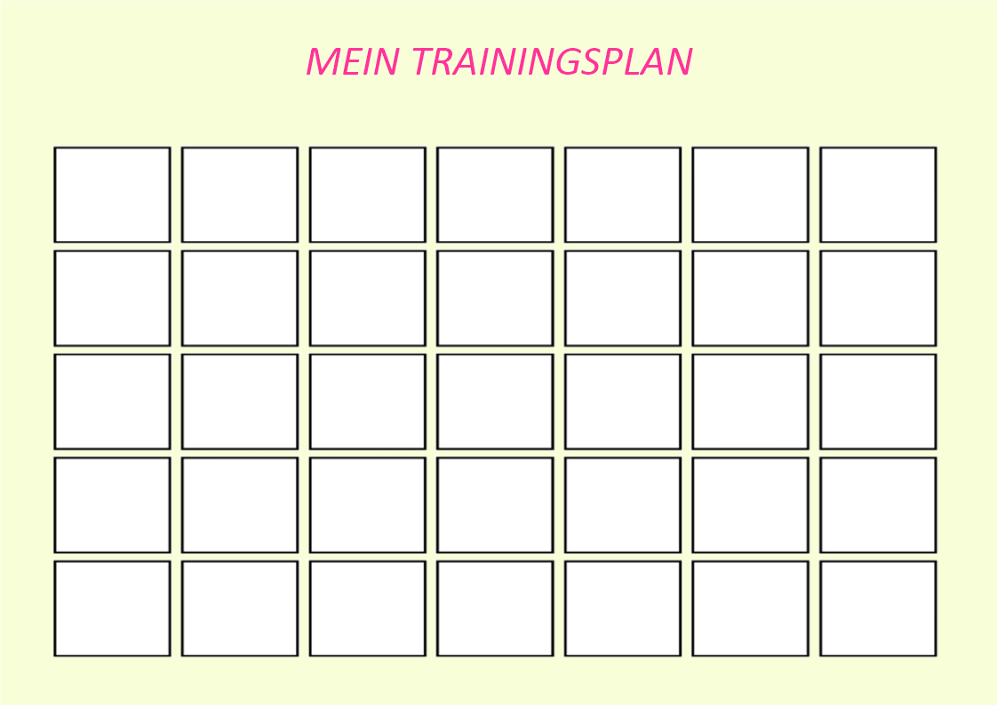 ausdruckbarer leerer trainingsplan Hauptschablonenbild