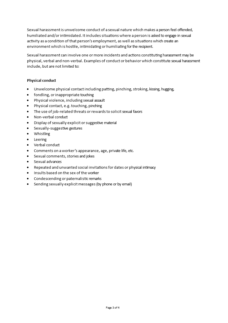 checklist sexual harassment investigation template