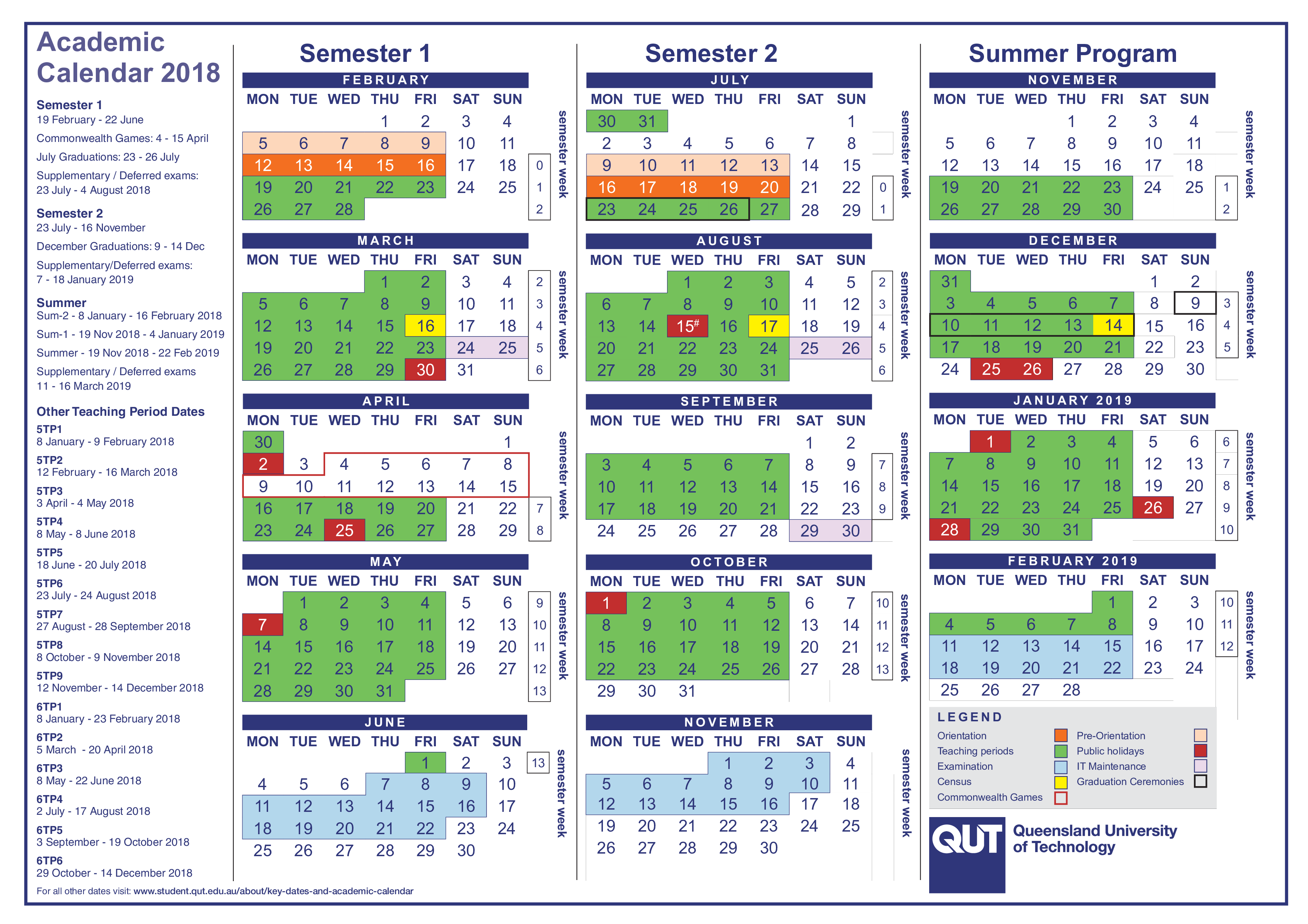 semester academic calendar 2018 plantilla imagen principal