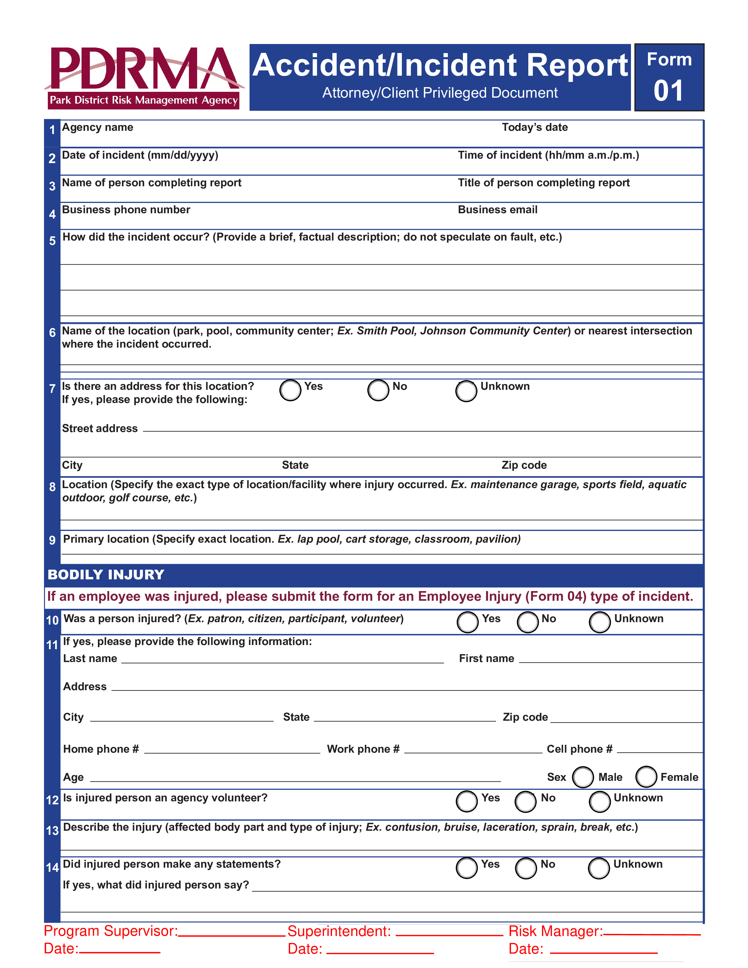 blank accident incident report form plantilla imagen principal