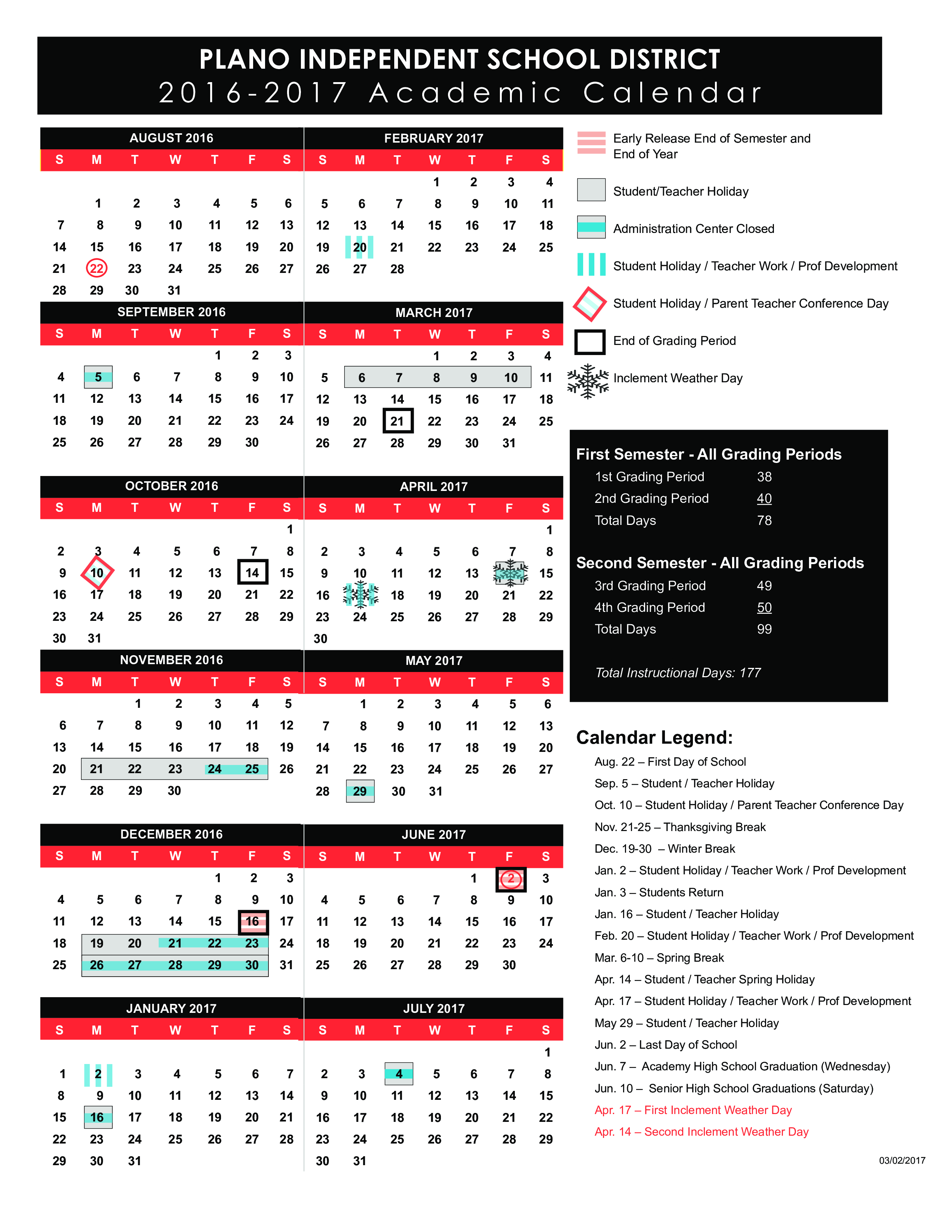 teacher academic calendar modèles