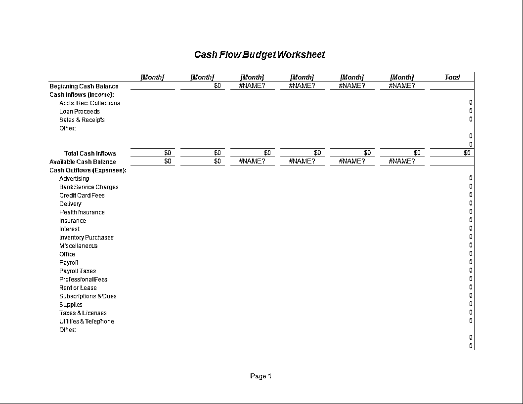 cash flow statement excel spreadsheet modèles