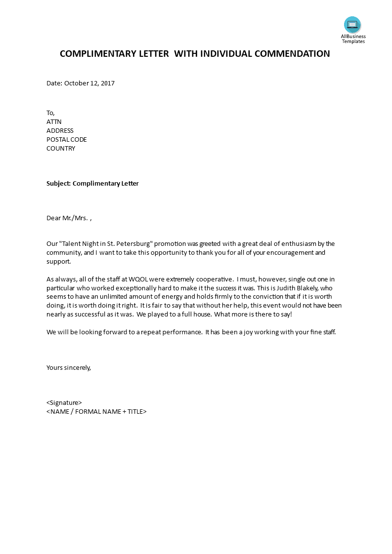 complimentary-letter-with-individual-commendation-allbusinesstemplates