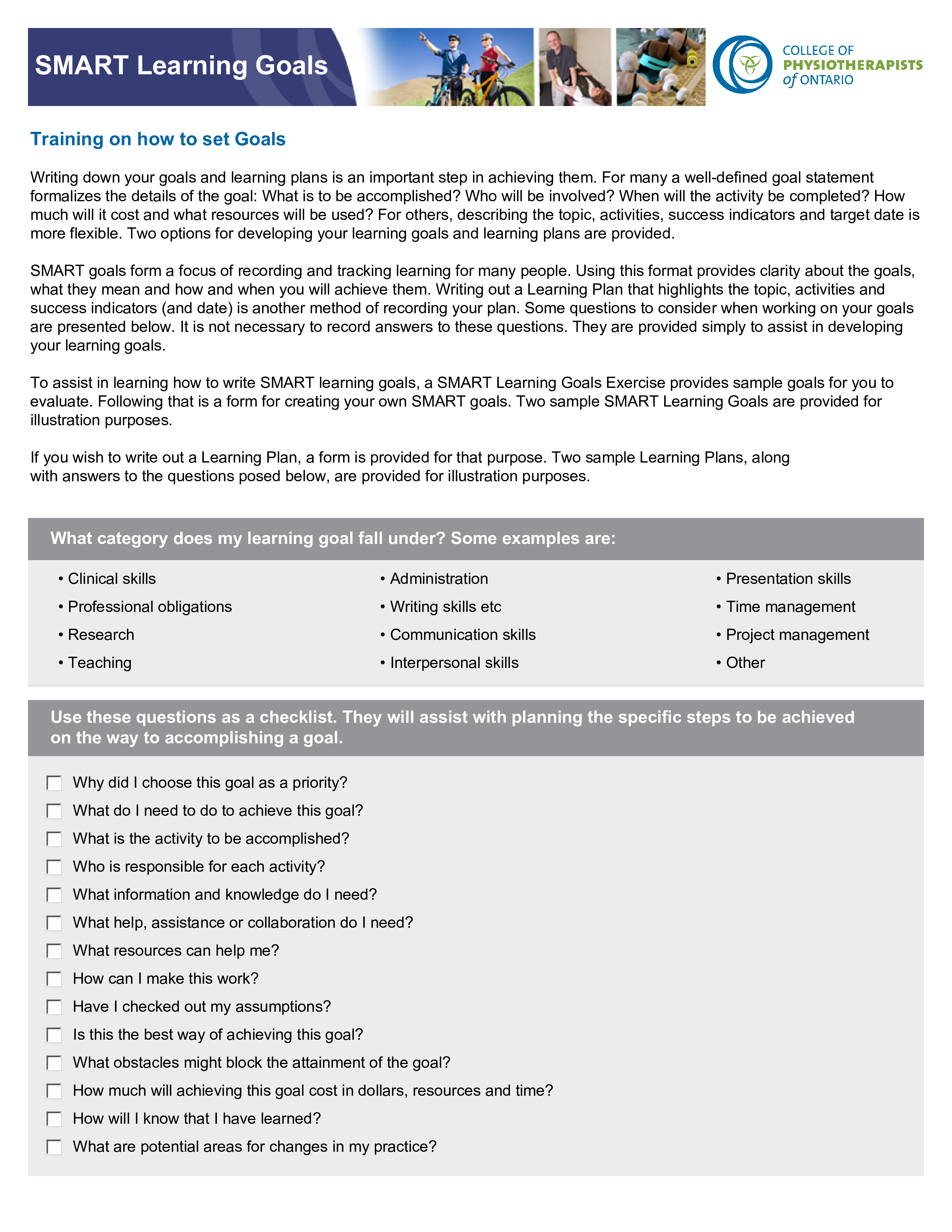 consultant smart goals template