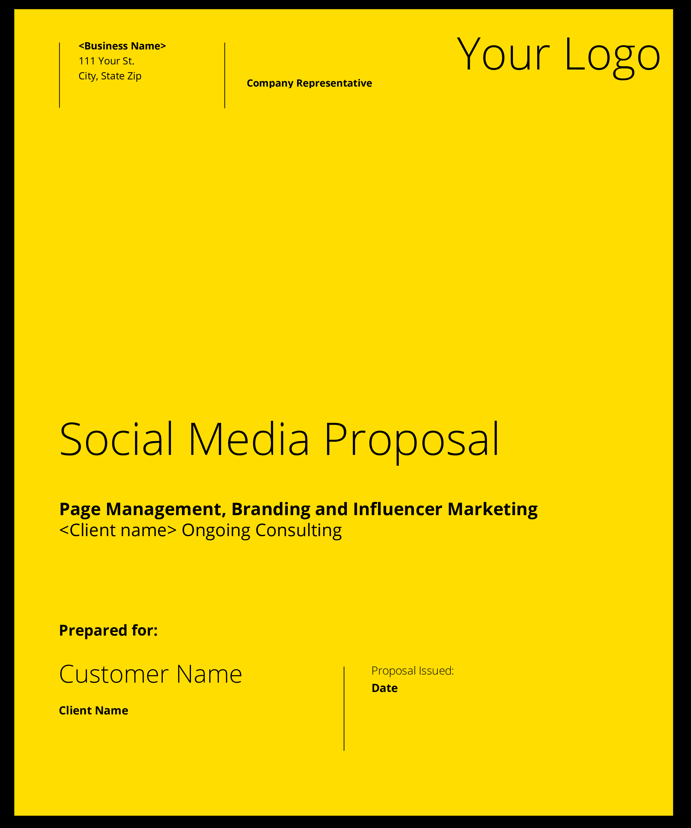 Kostenloses Social Media Management Proposal Regarding Branding Proposal Template