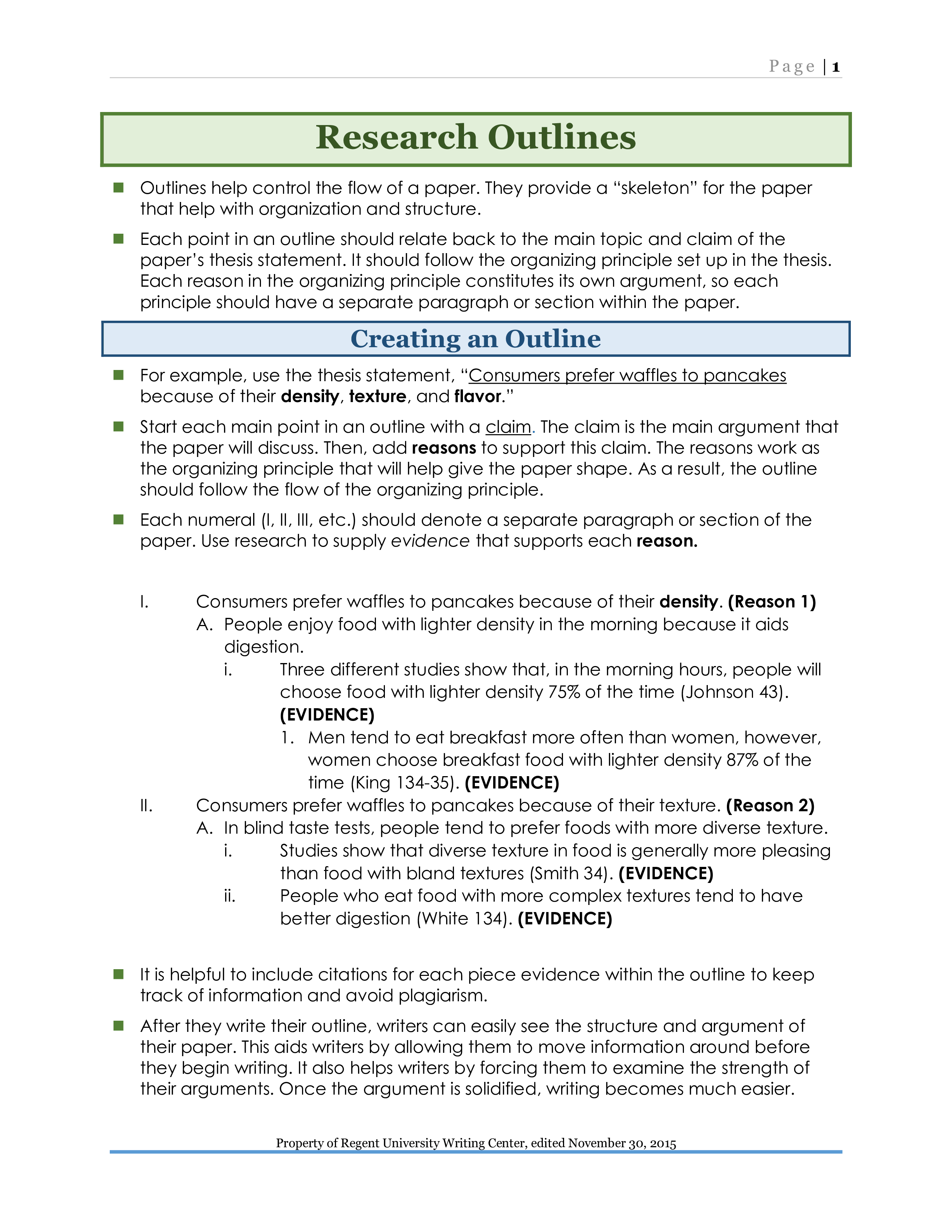 Kostenloses Creating A Research Paper Outline