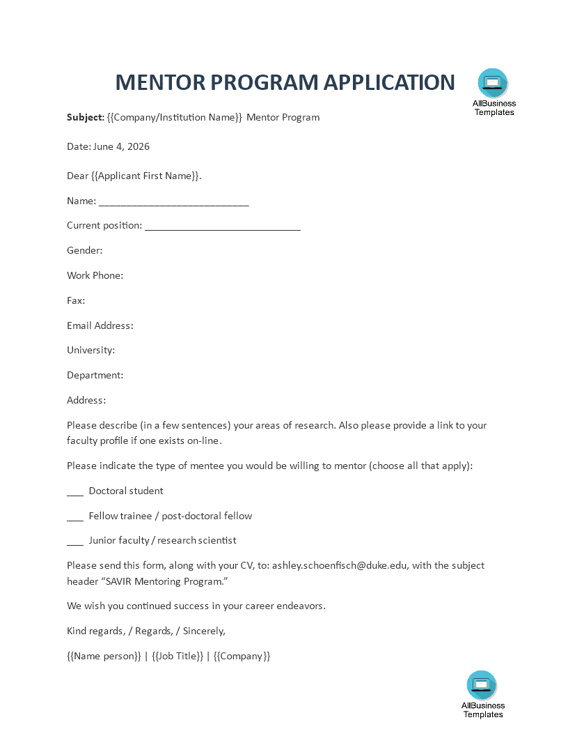 mentor application plantilla imagen principal