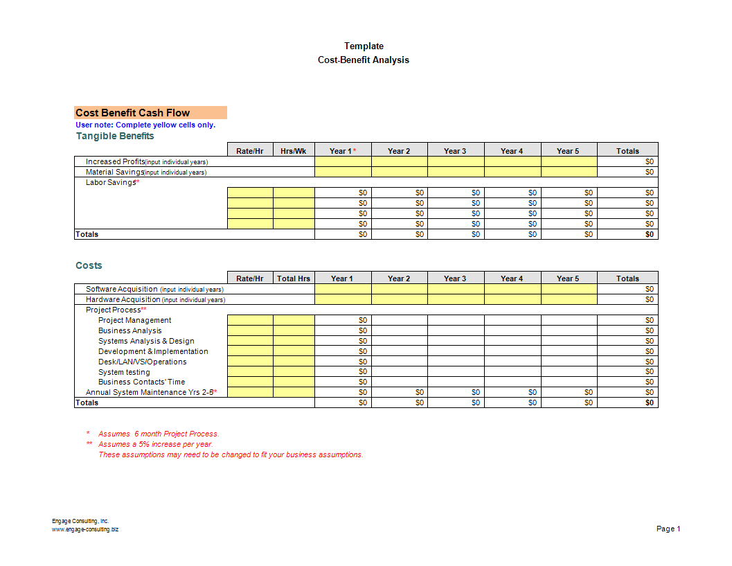 cost benefit analysis template worksheet plantilla imagen principal