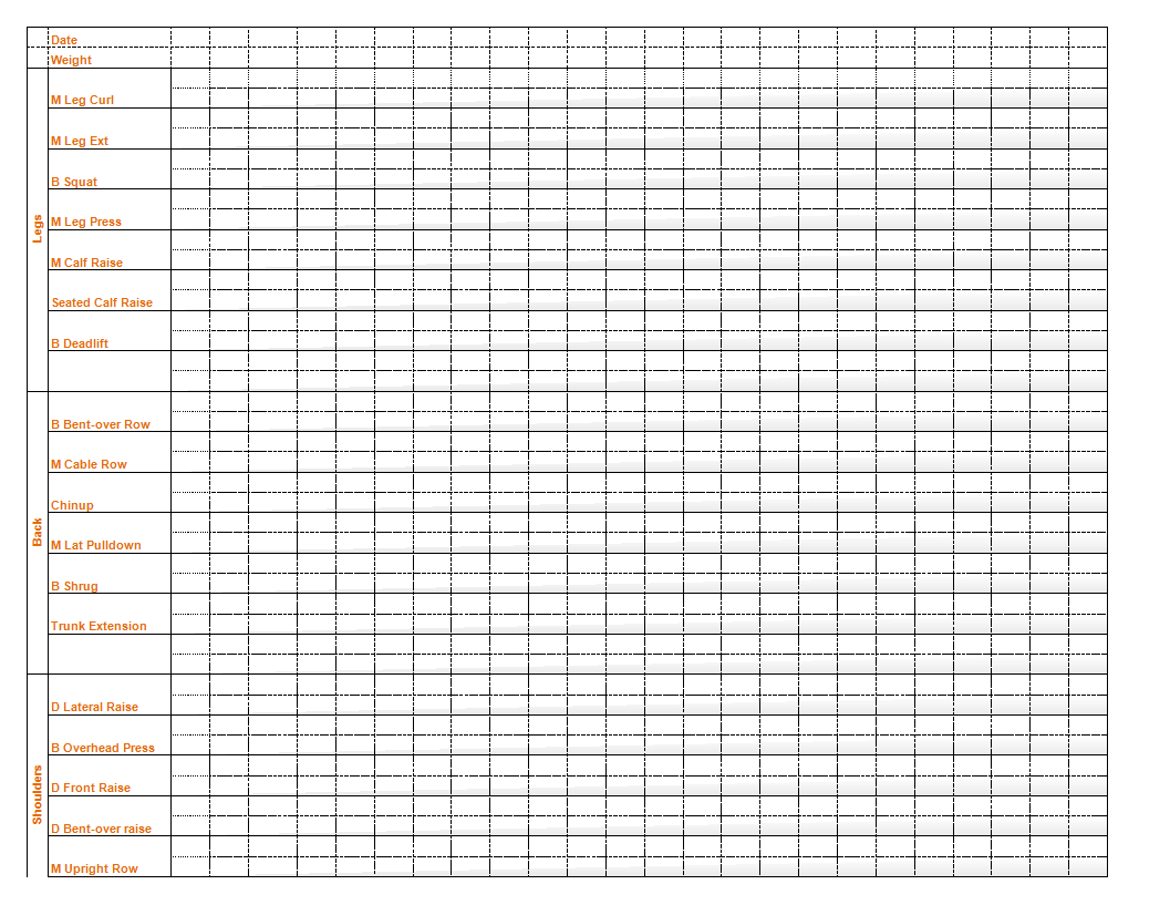 Workout Plan Template Templates At Allbusinesstemplates
