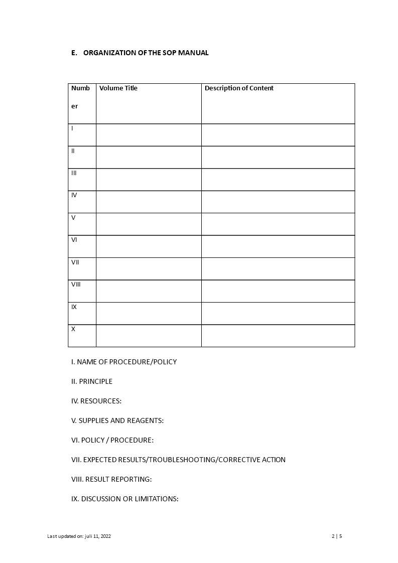Standaardprocedure Template | Templates at allbusinesstemplates.com