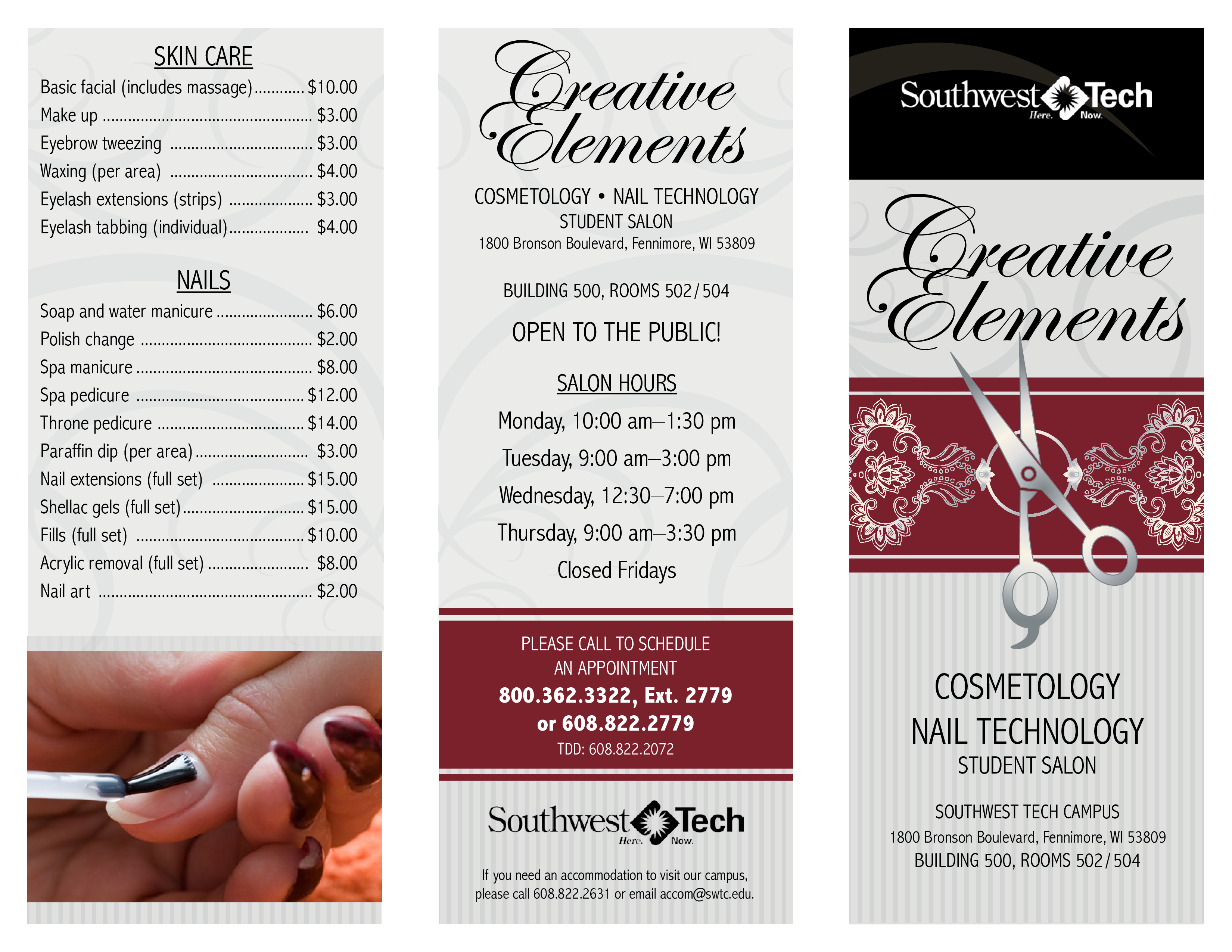 creative elements salon price list voorbeeld afbeelding 