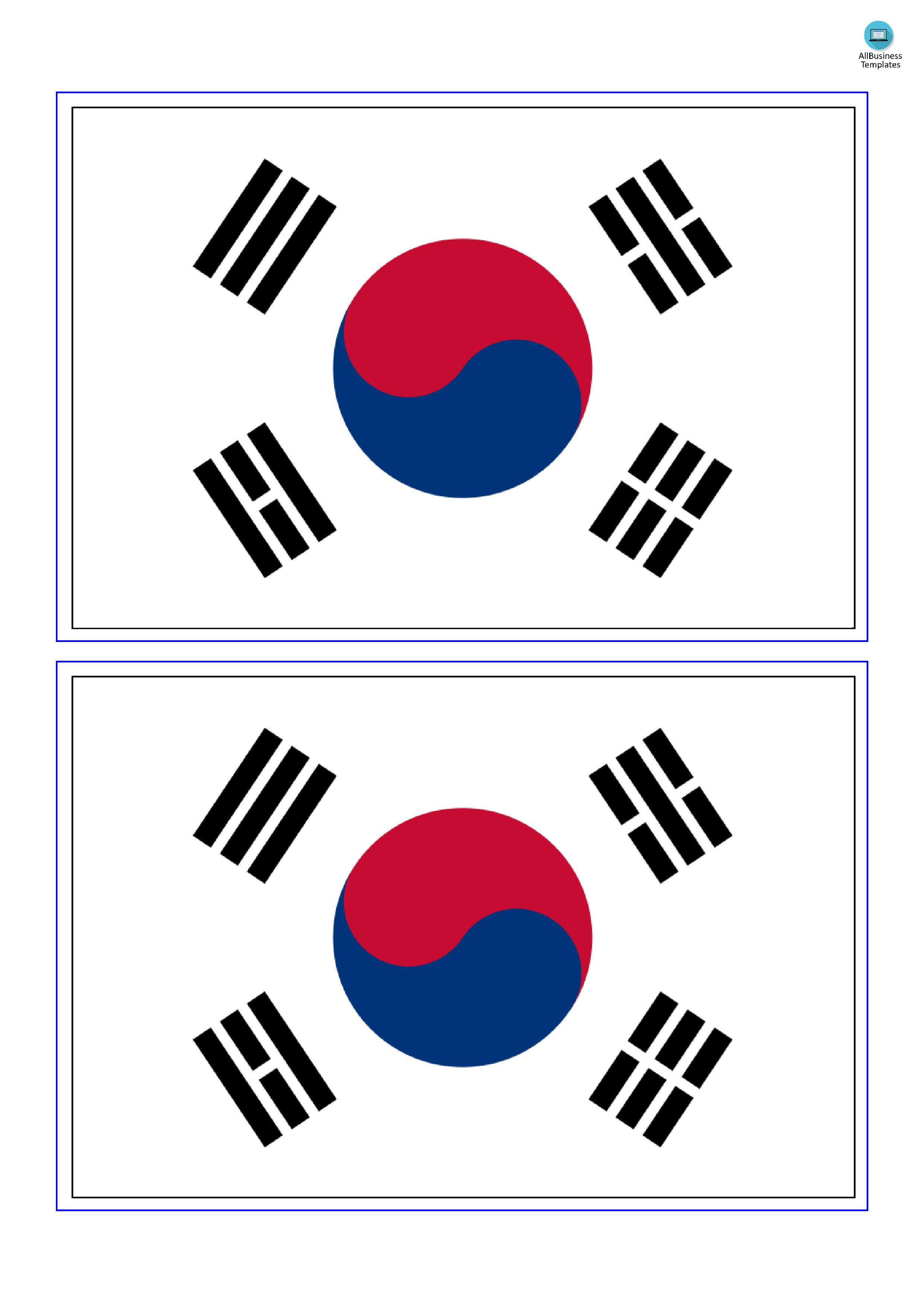 south korea flag Hauptschablonenbild