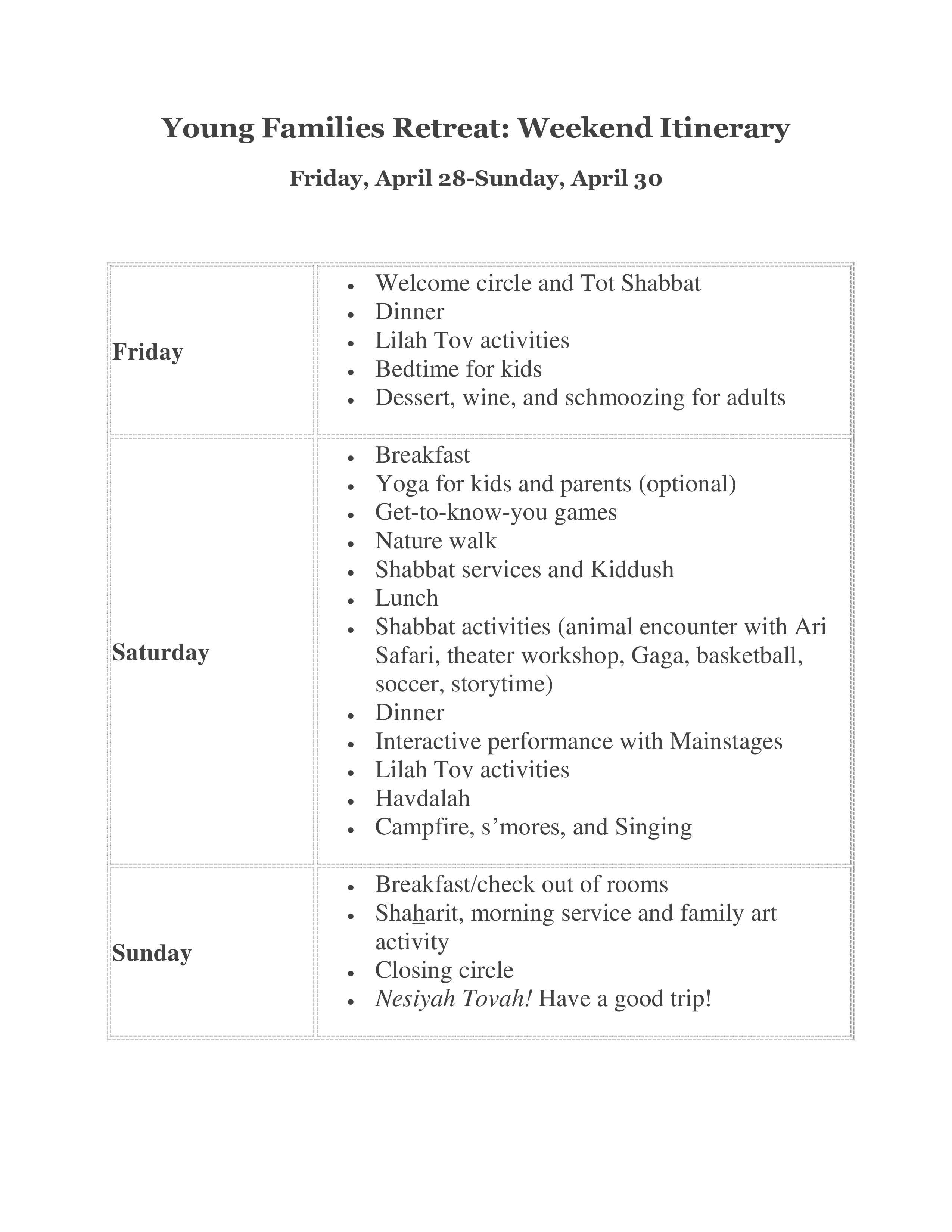 party weekend template