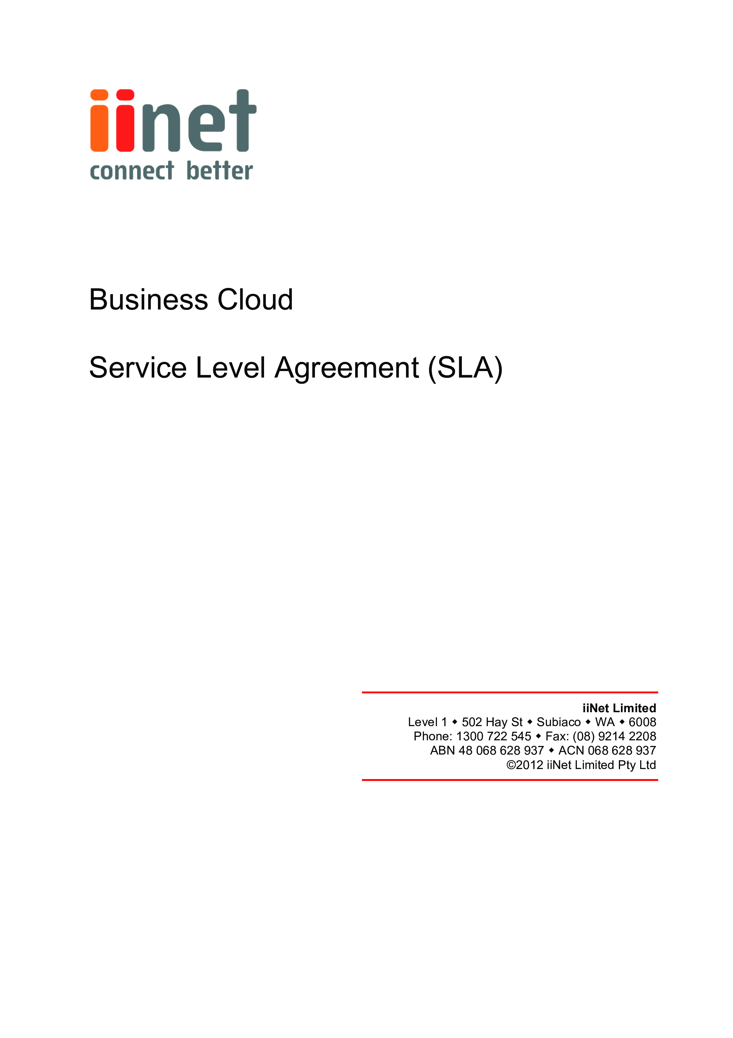 business service level agreement Hauptschablonenbild