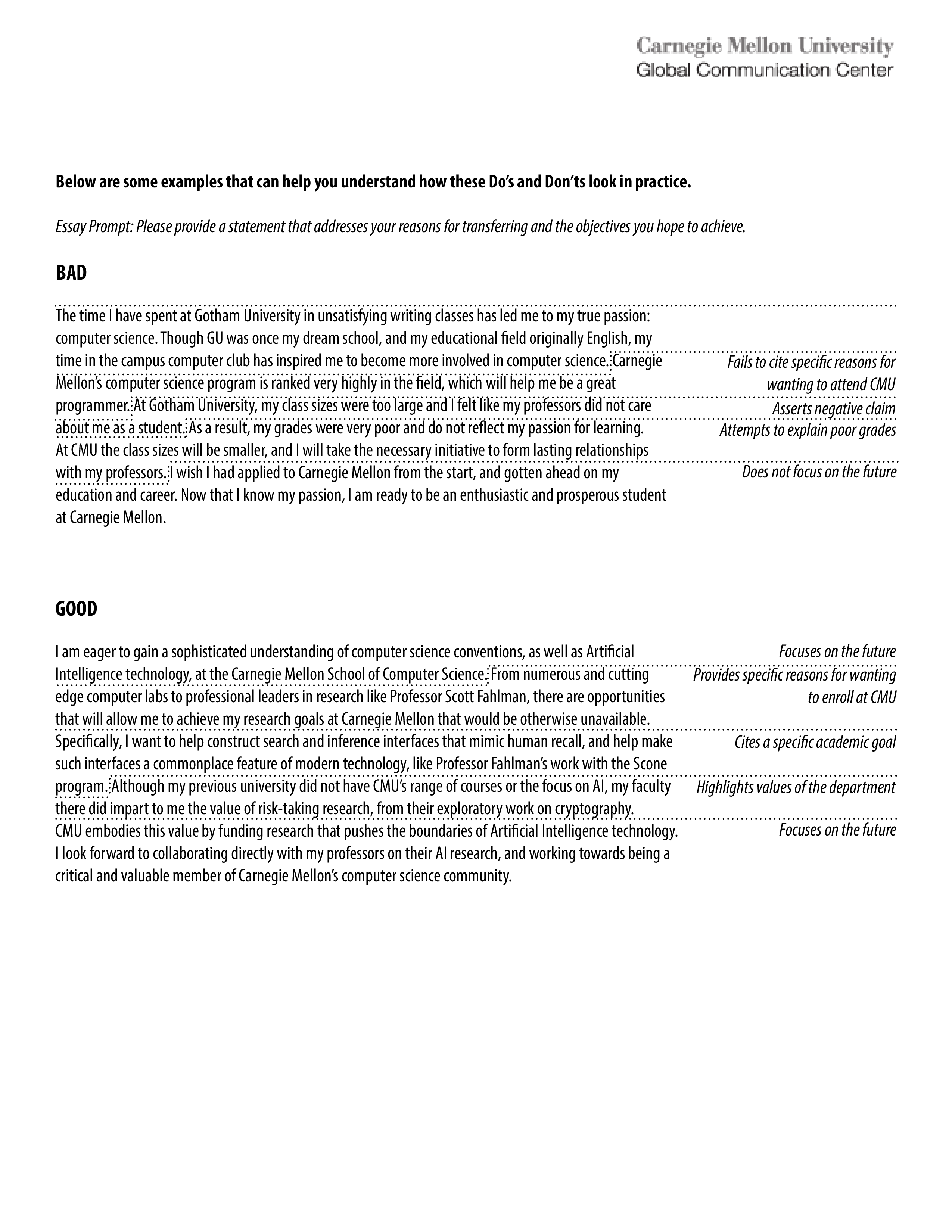 Kostenloses Sample Transfer College Essay