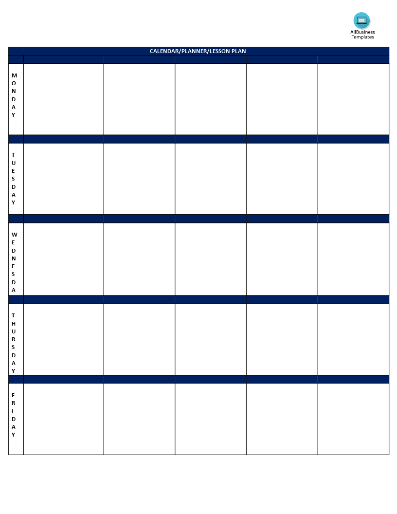 lesson plan form word template