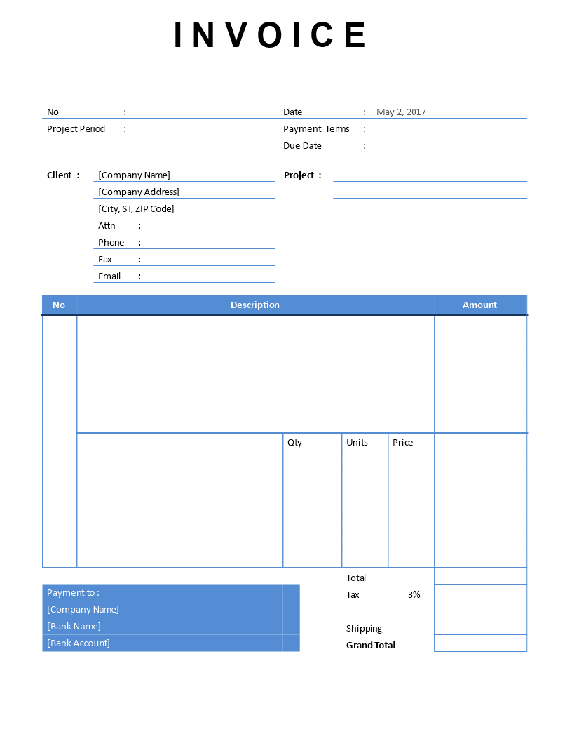 consultant invoice modèles