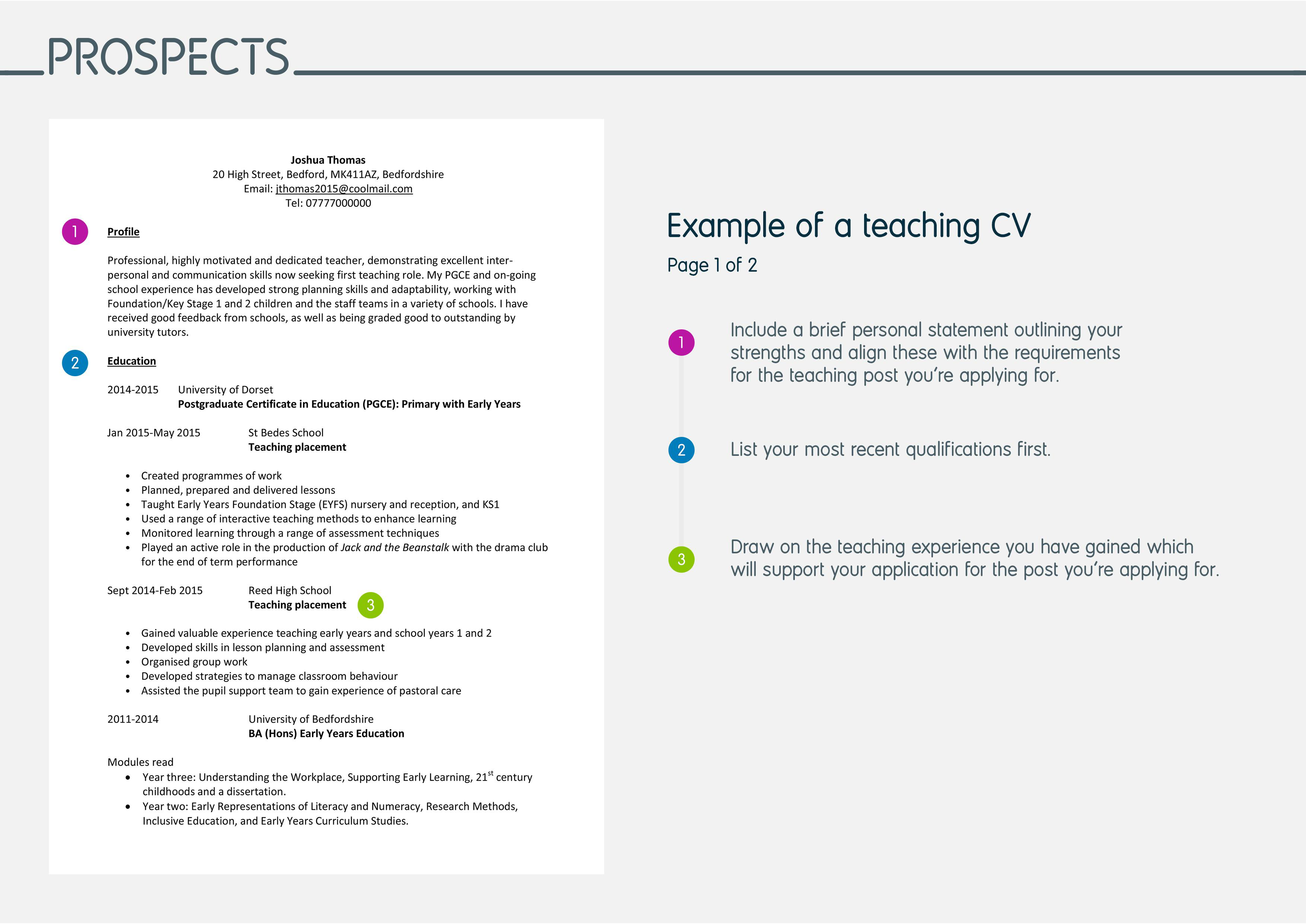 teaching curriculum vitae layout voorbeeld afbeelding 