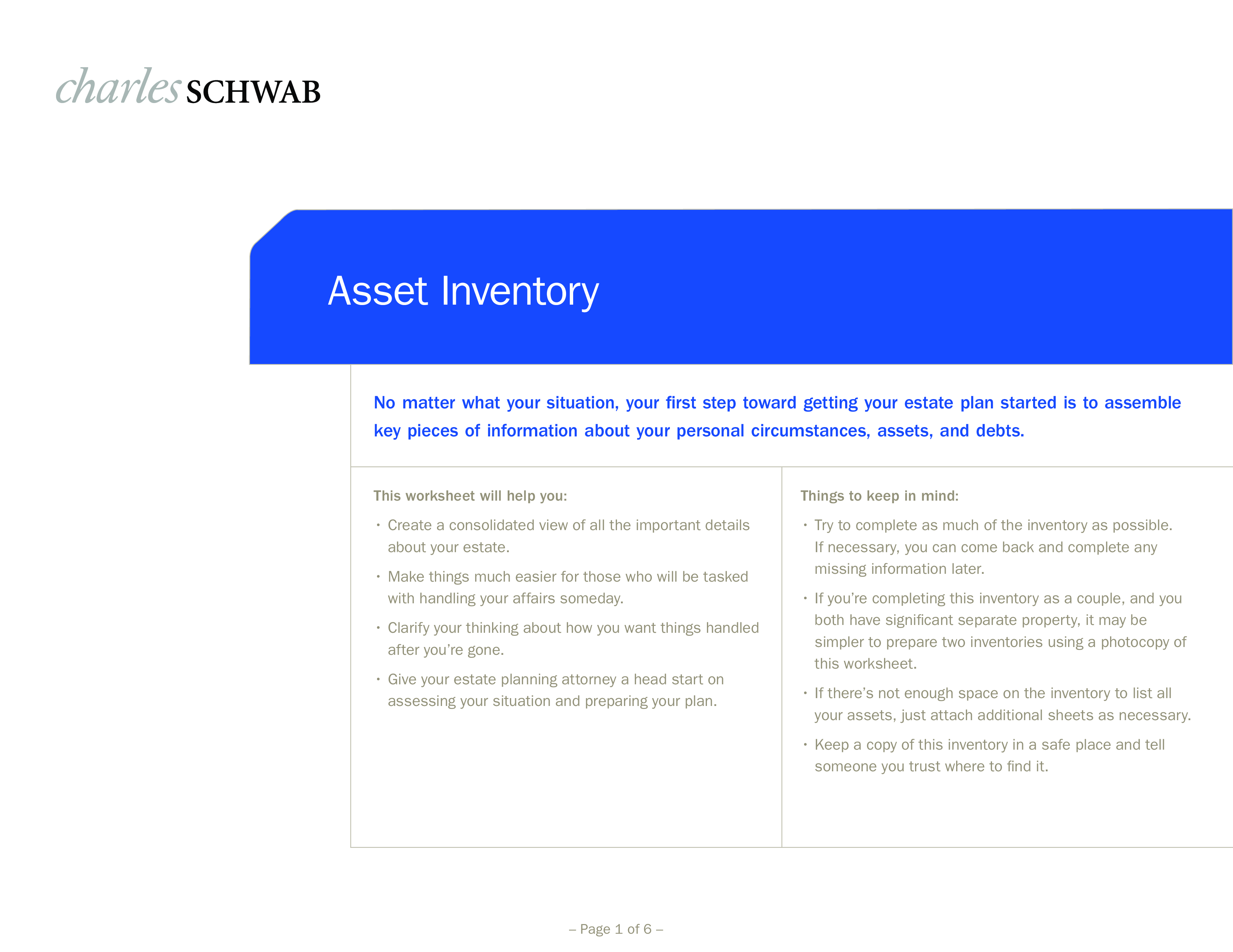 family asset template