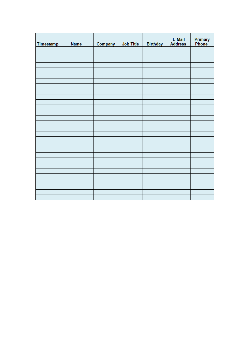 sign-up sheet example modèles