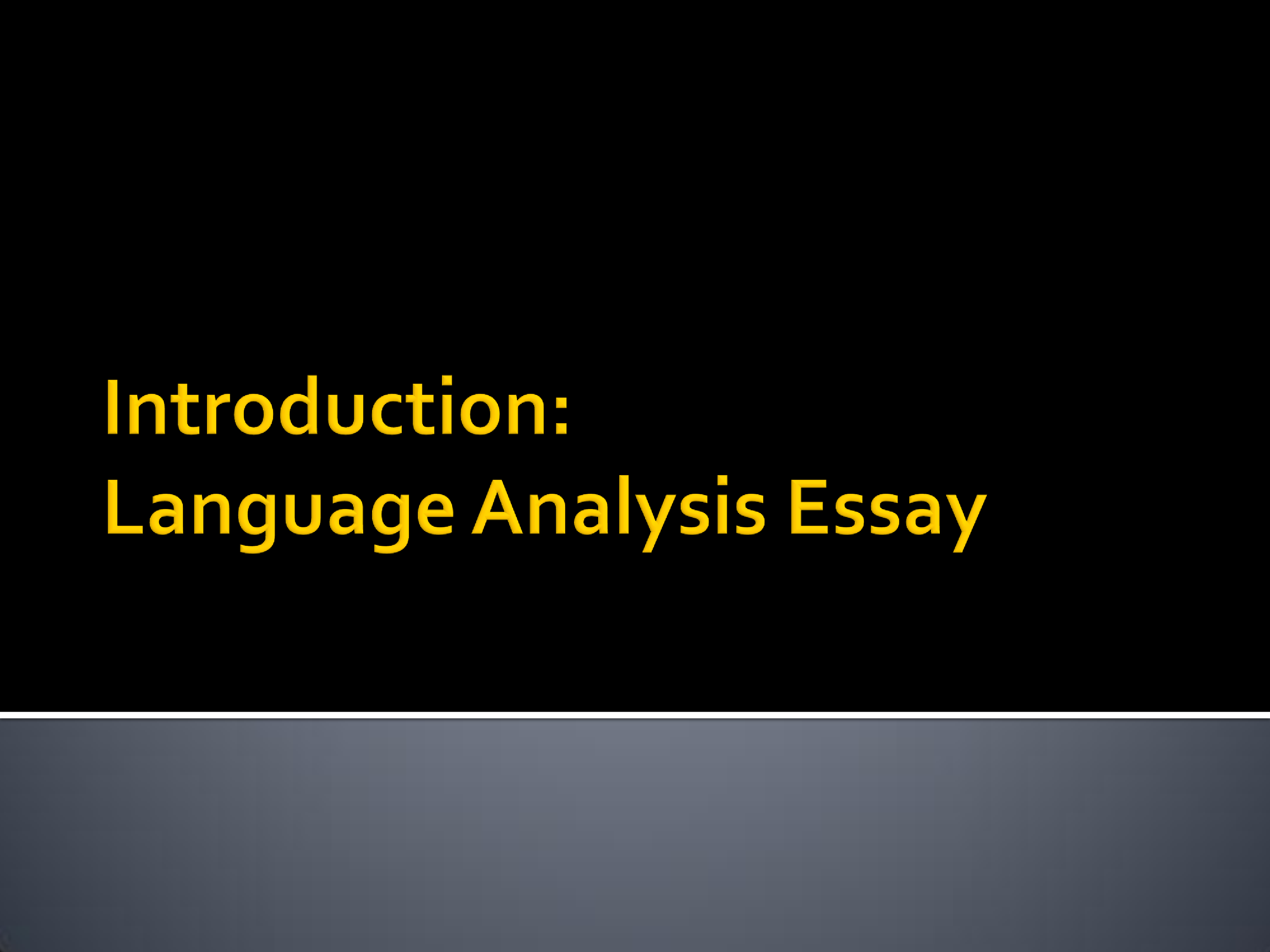 essay about language examples