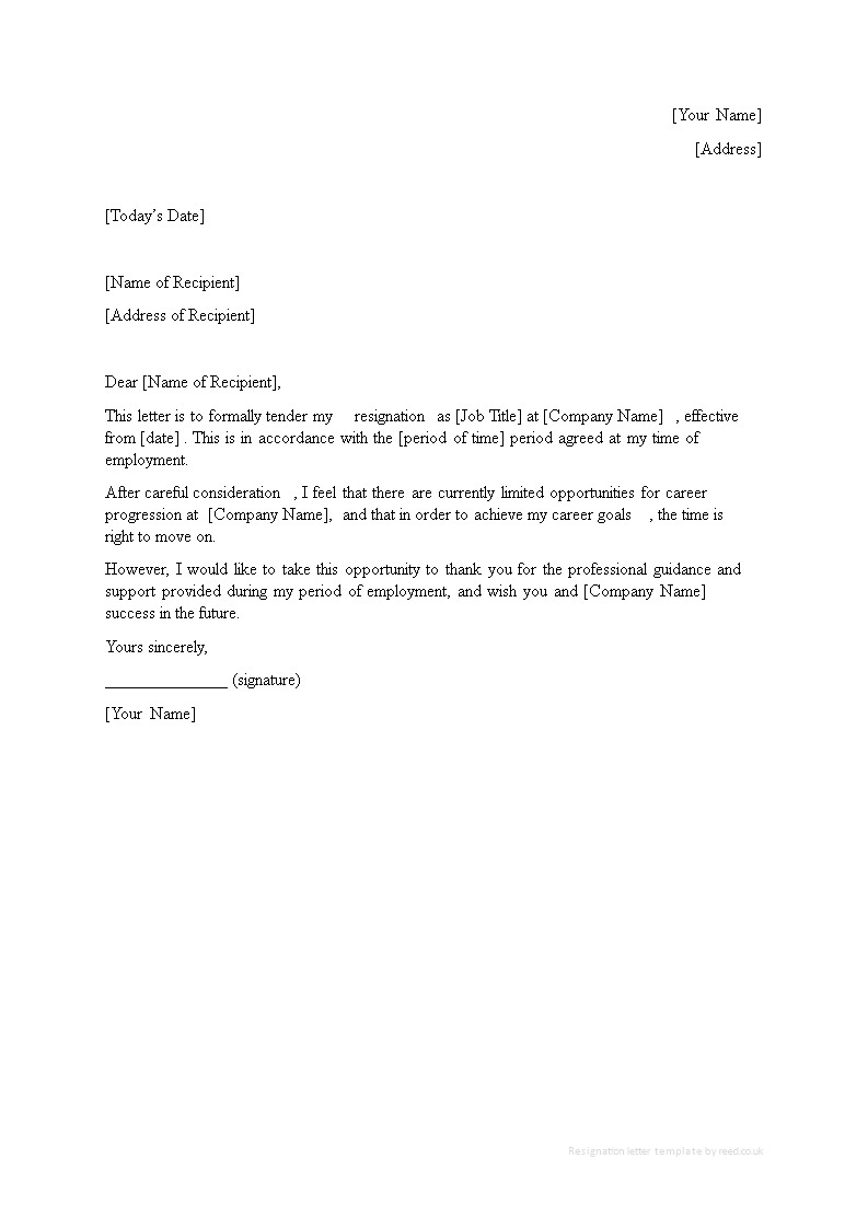 New Job Resignation Letter With No Notice main image