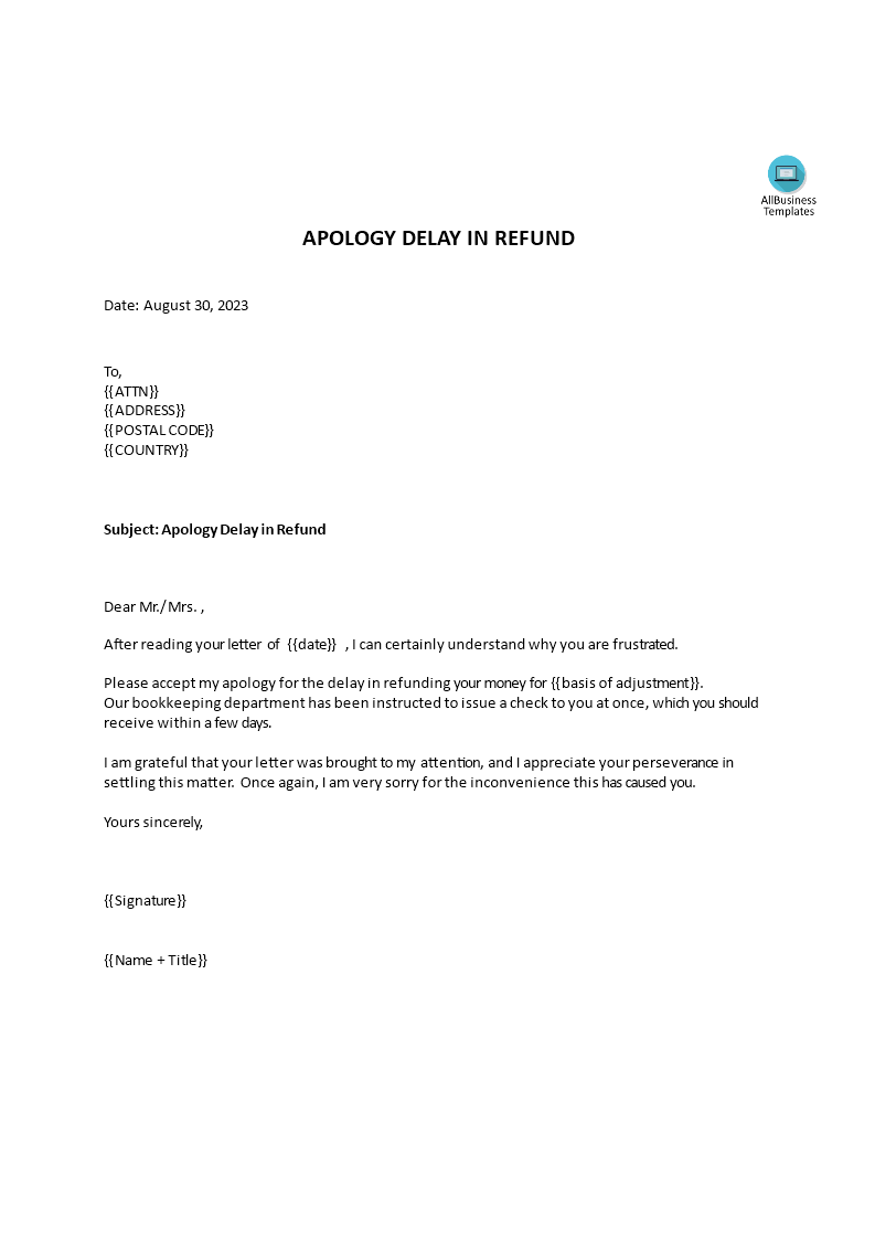 formal apology letter to client Hauptschablonenbild