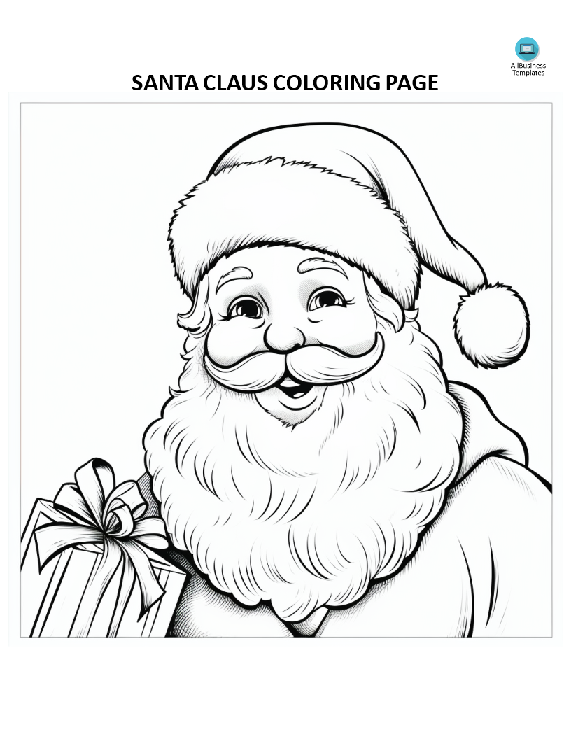 Santa Claus Coloring Page 模板