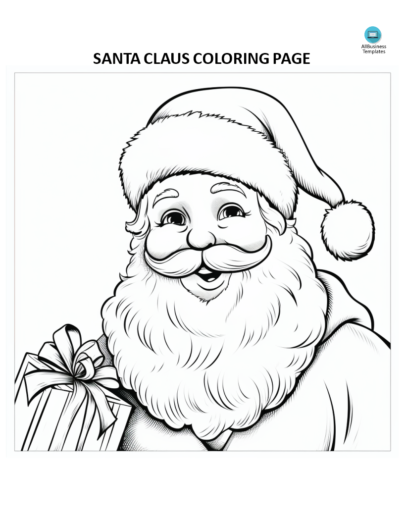 santa claus coloring page Hauptschablonenbild