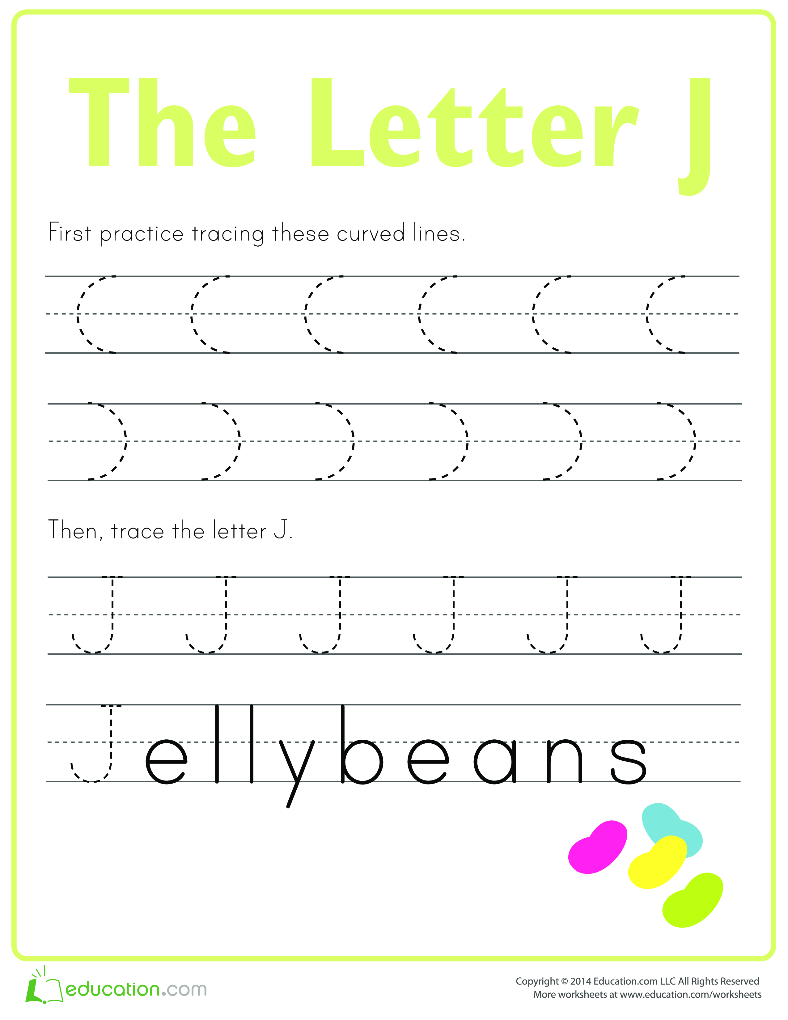 learn to write letter j template