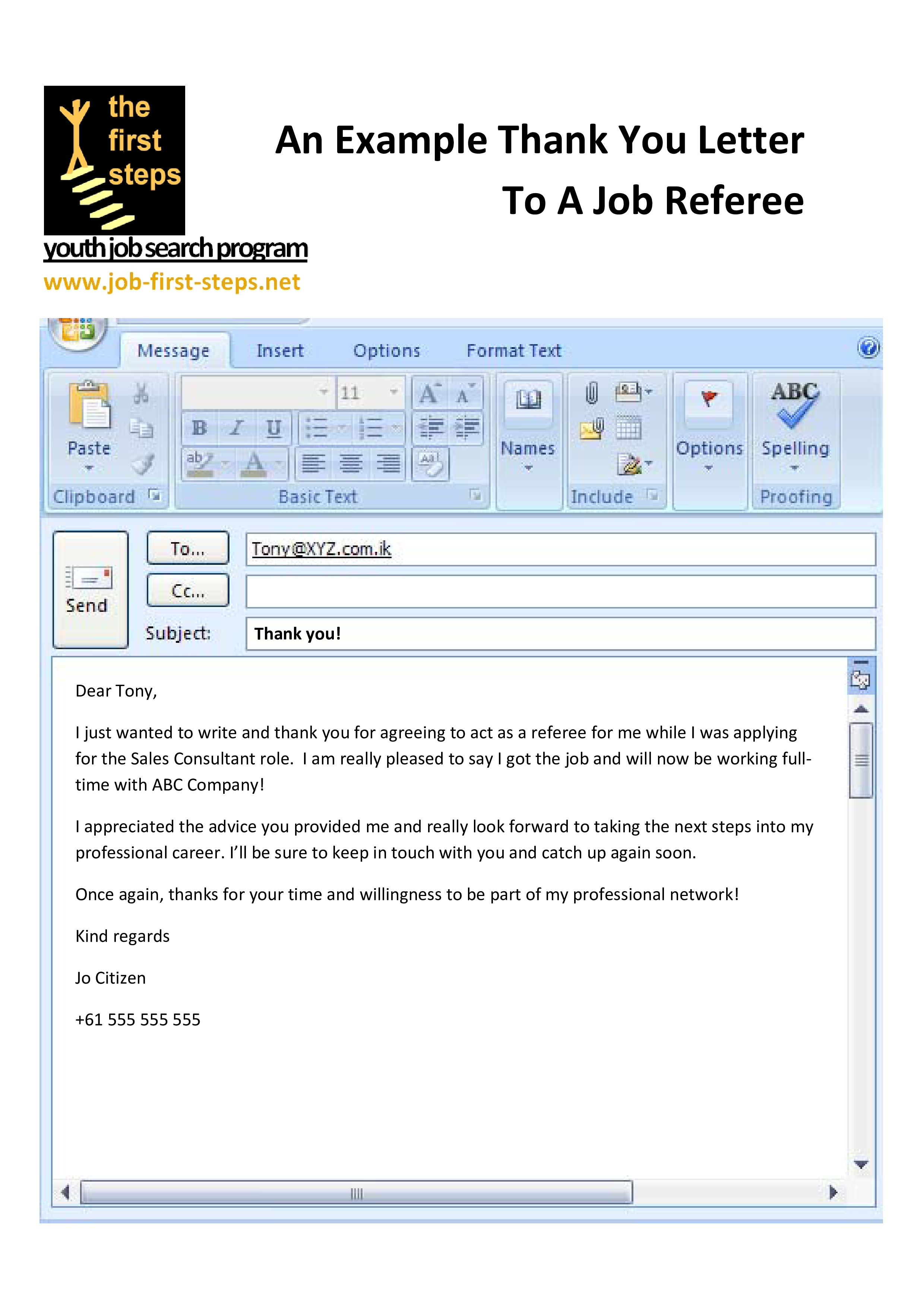 Gratis Werkreferentie Bedankbrief