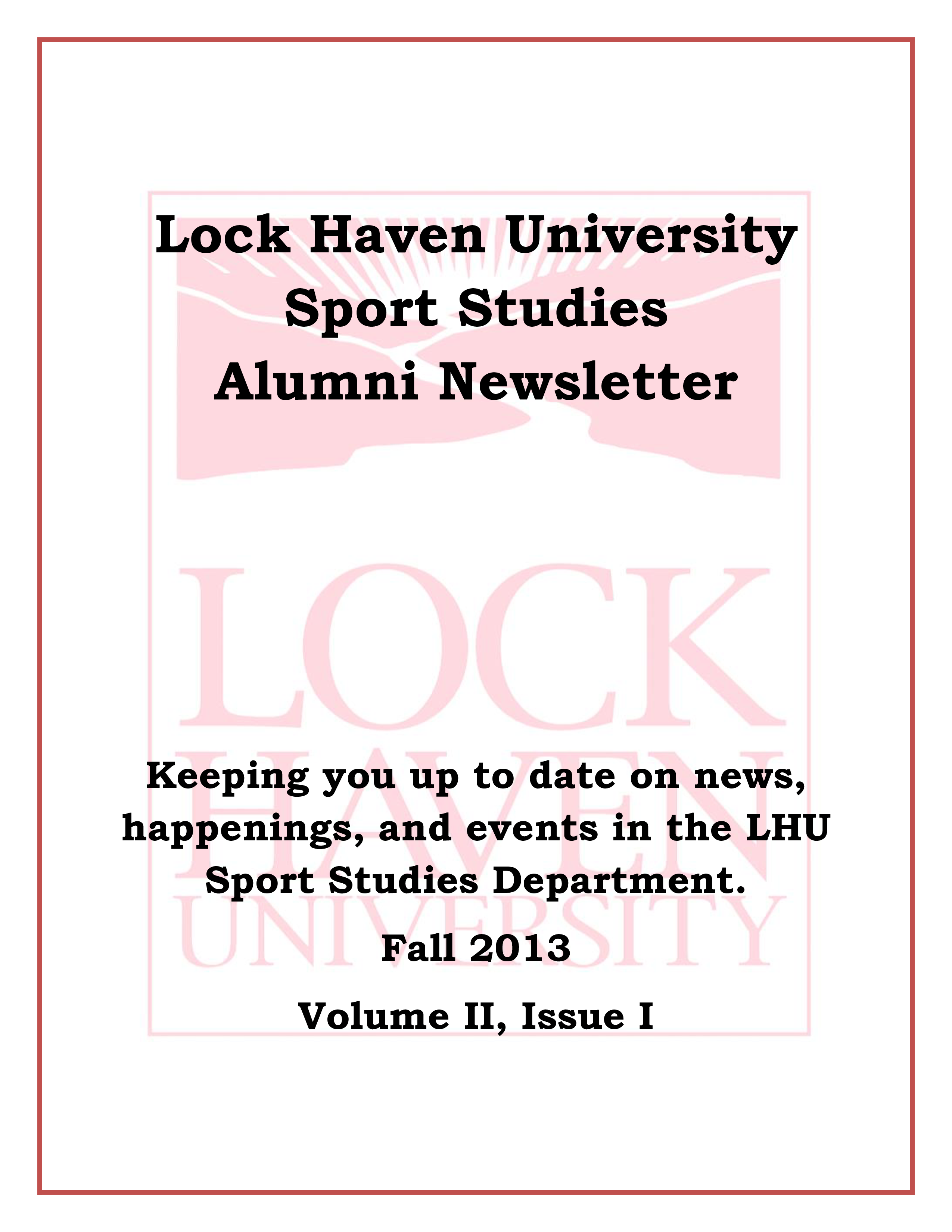 Sport Studies Newsletter main image