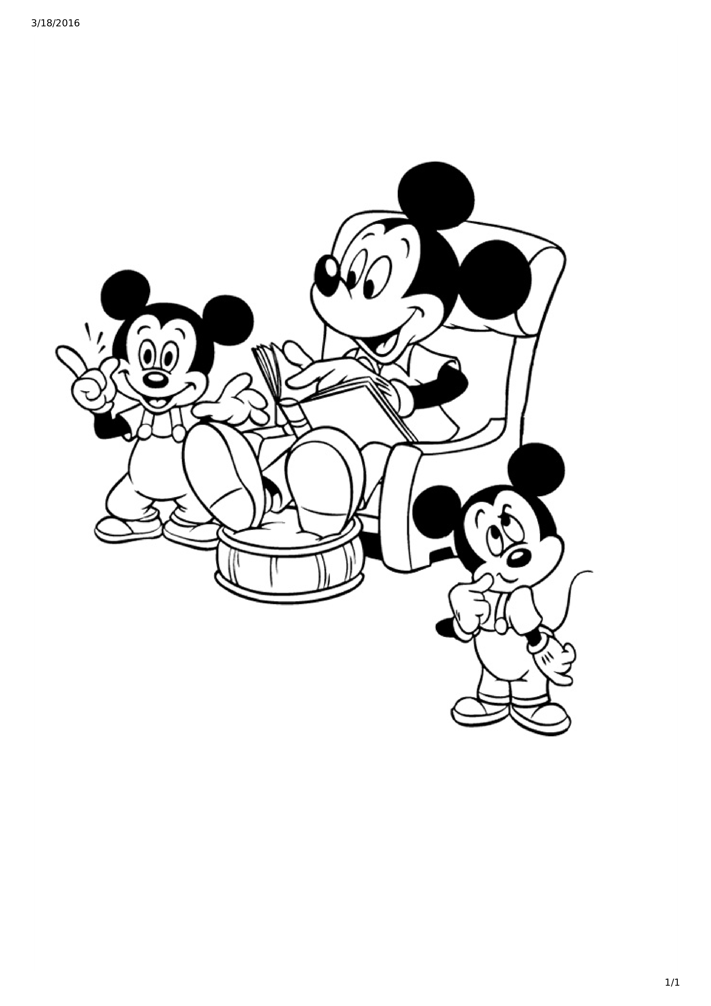 mickey mouse and friends coloring page for kids plantilla imagen principal