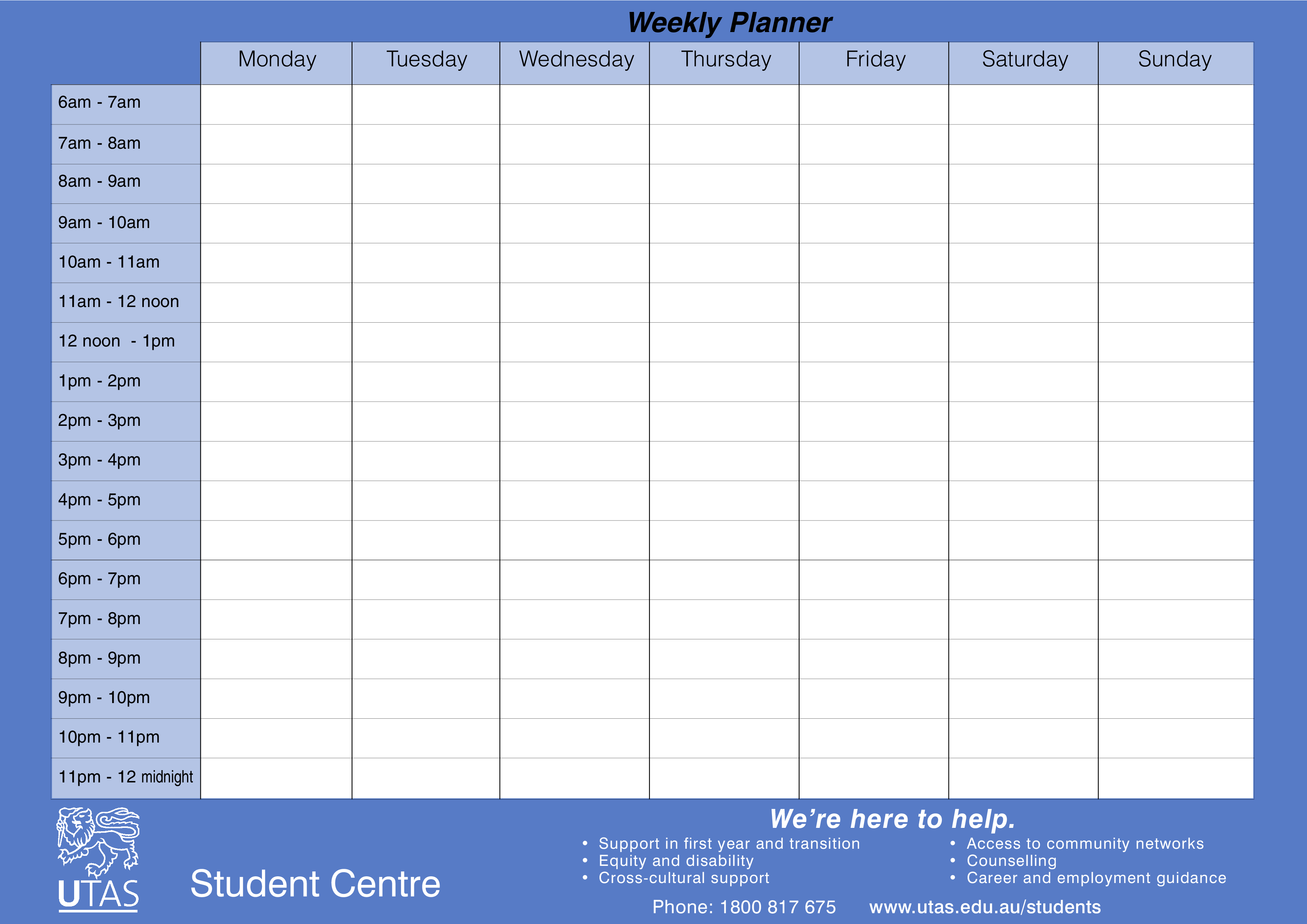 weekly planner voorbeeld afbeelding 