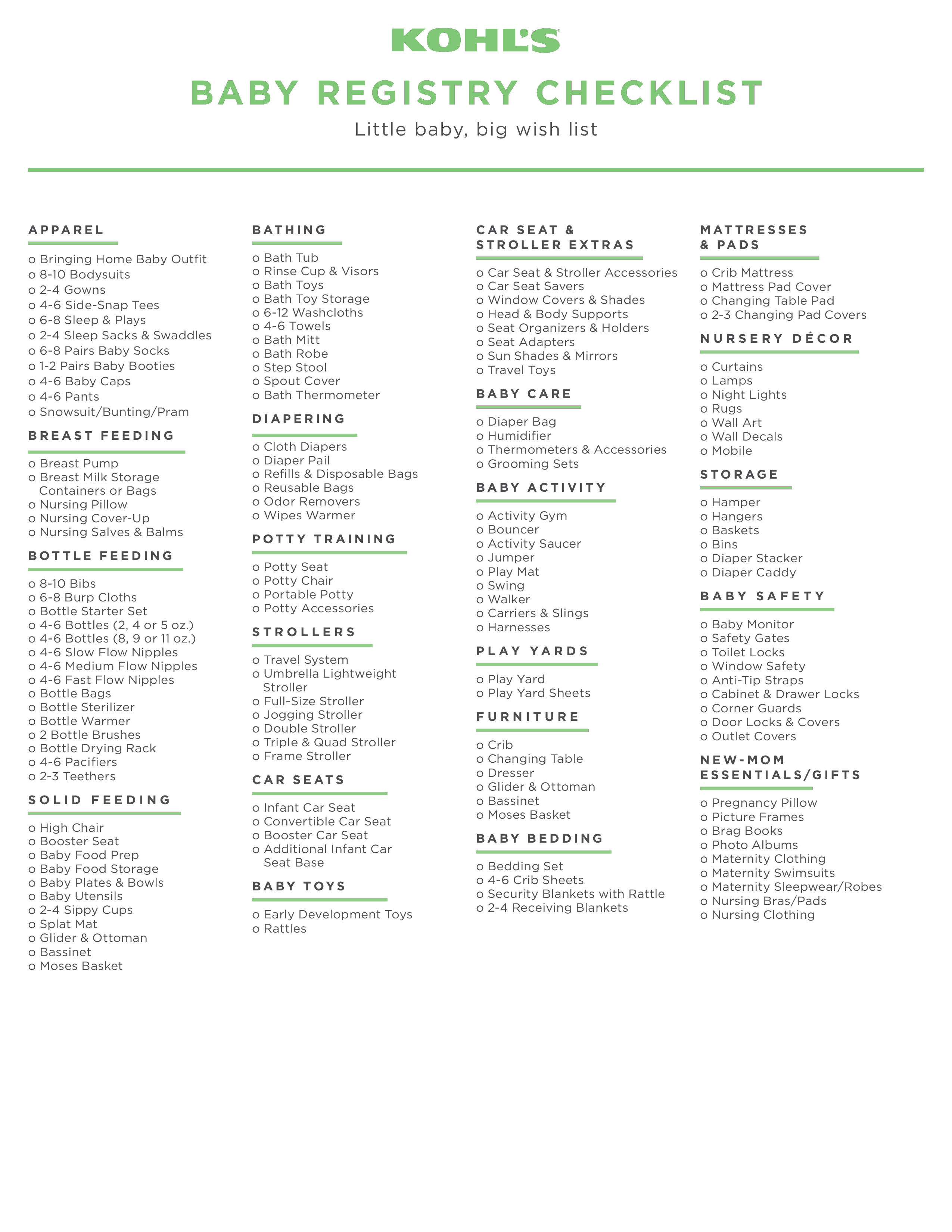 New Baby Registry Checklist main image