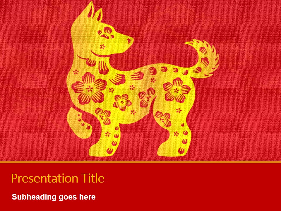 chinese new year dog 2018 presentation plantilla imagen principal