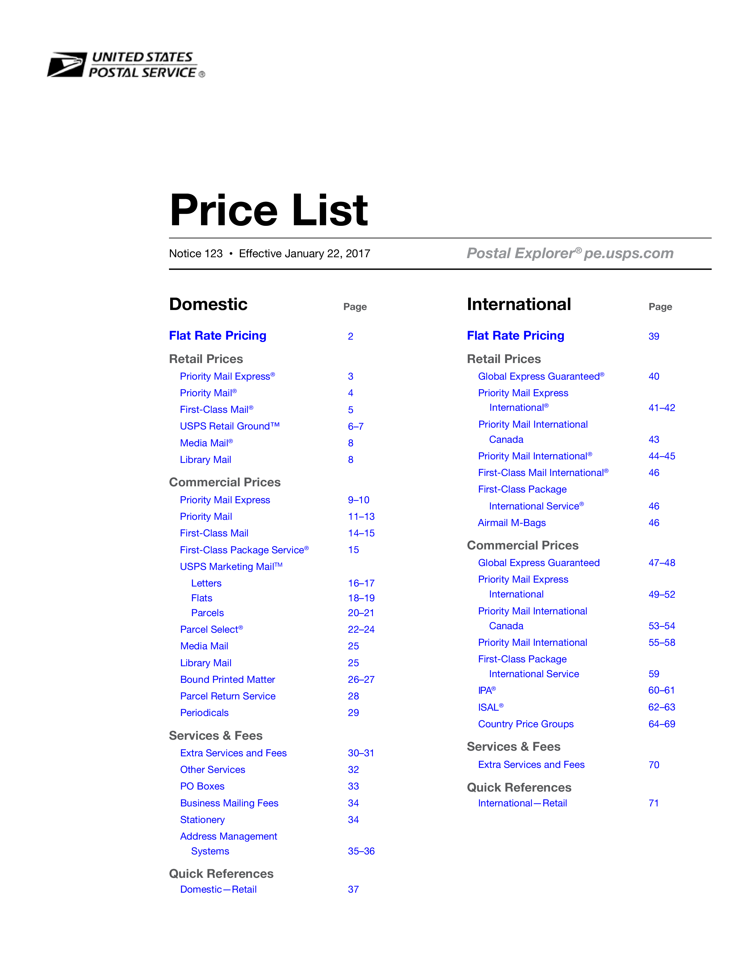 price list chart plantilla imagen principal