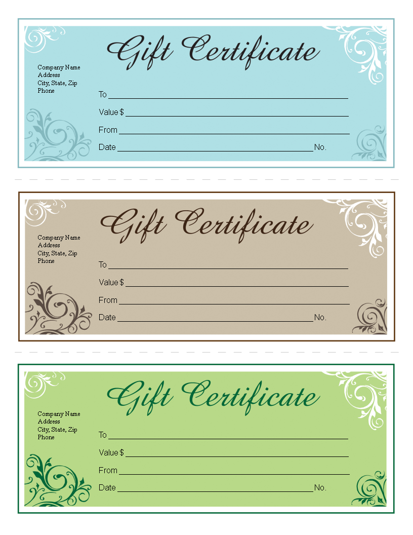 gift certificate template free editable modèles