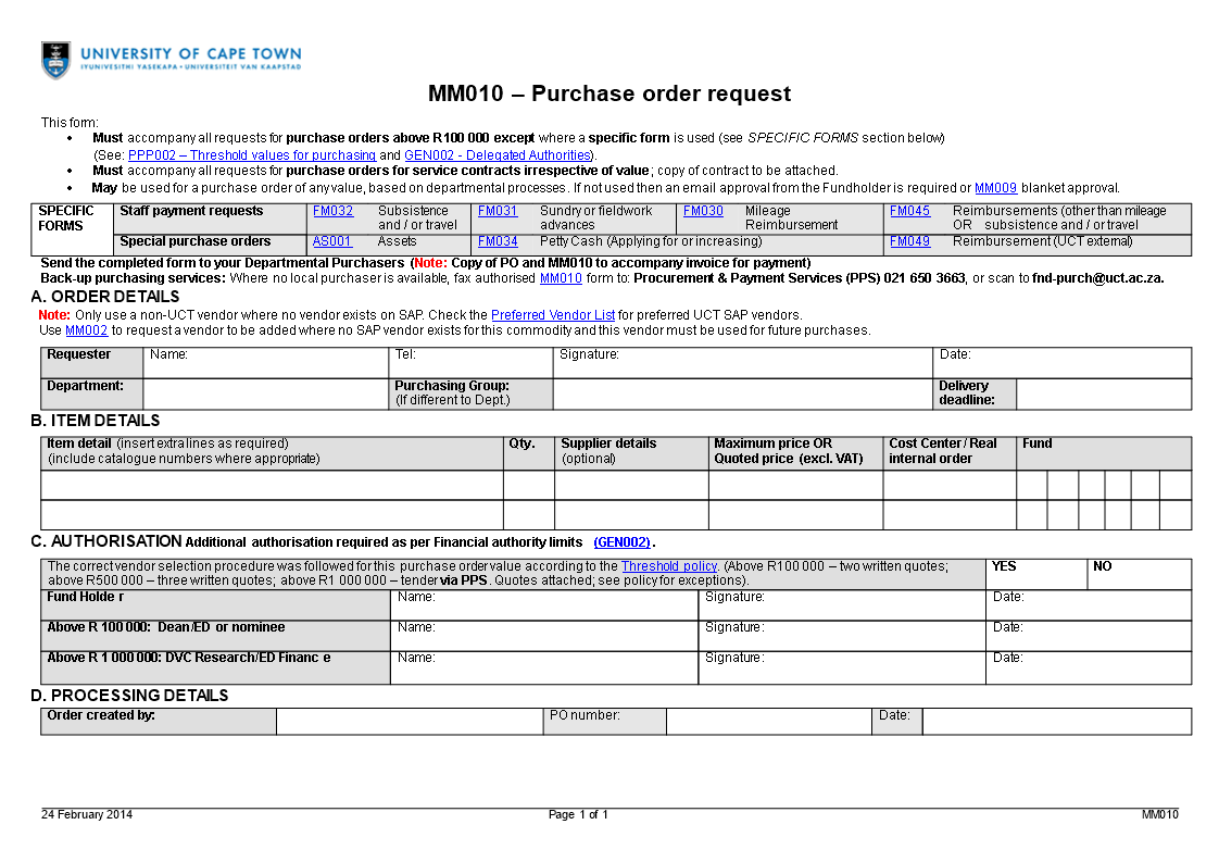 purchase order request form word modèles