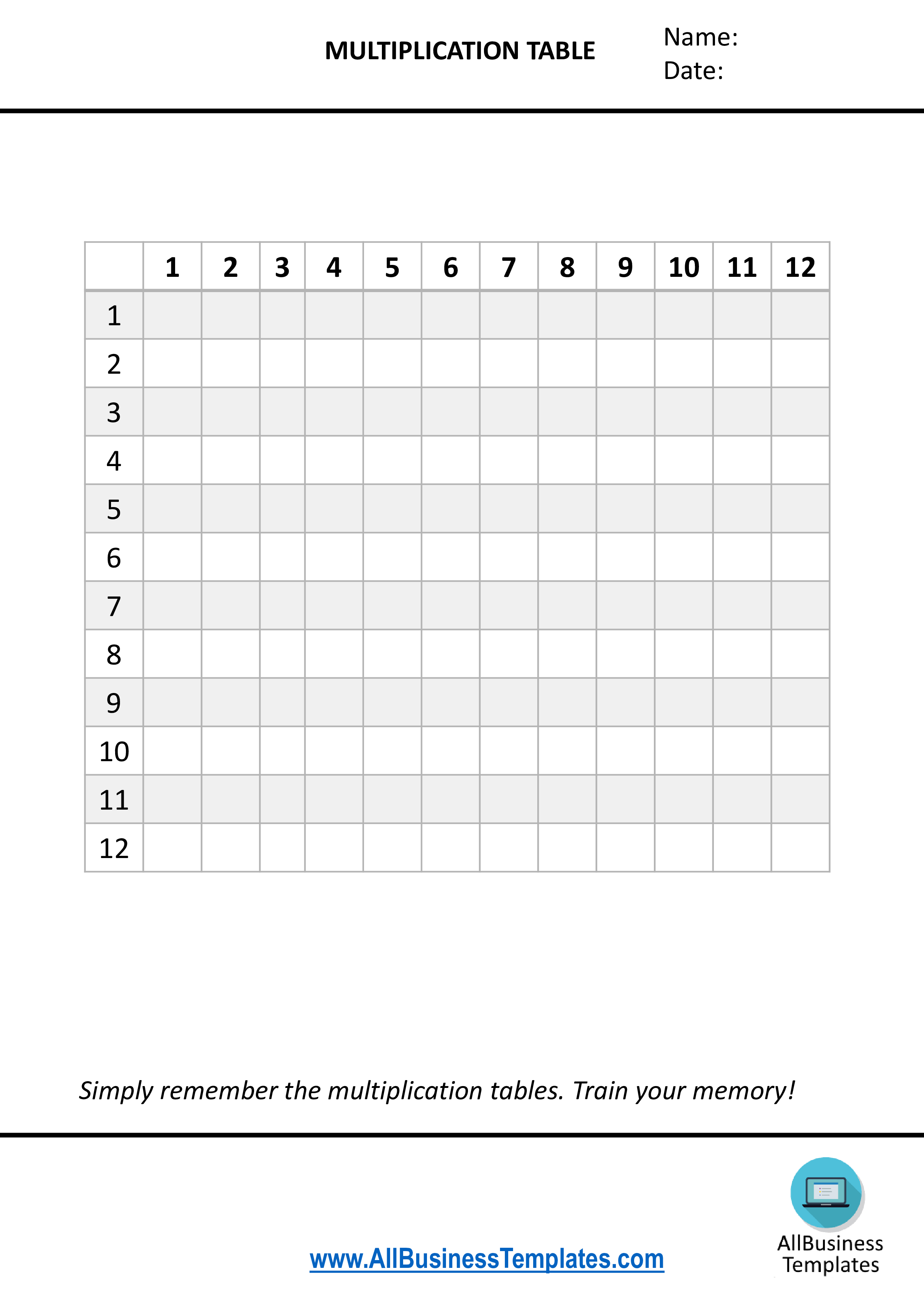 multiplication table modèles