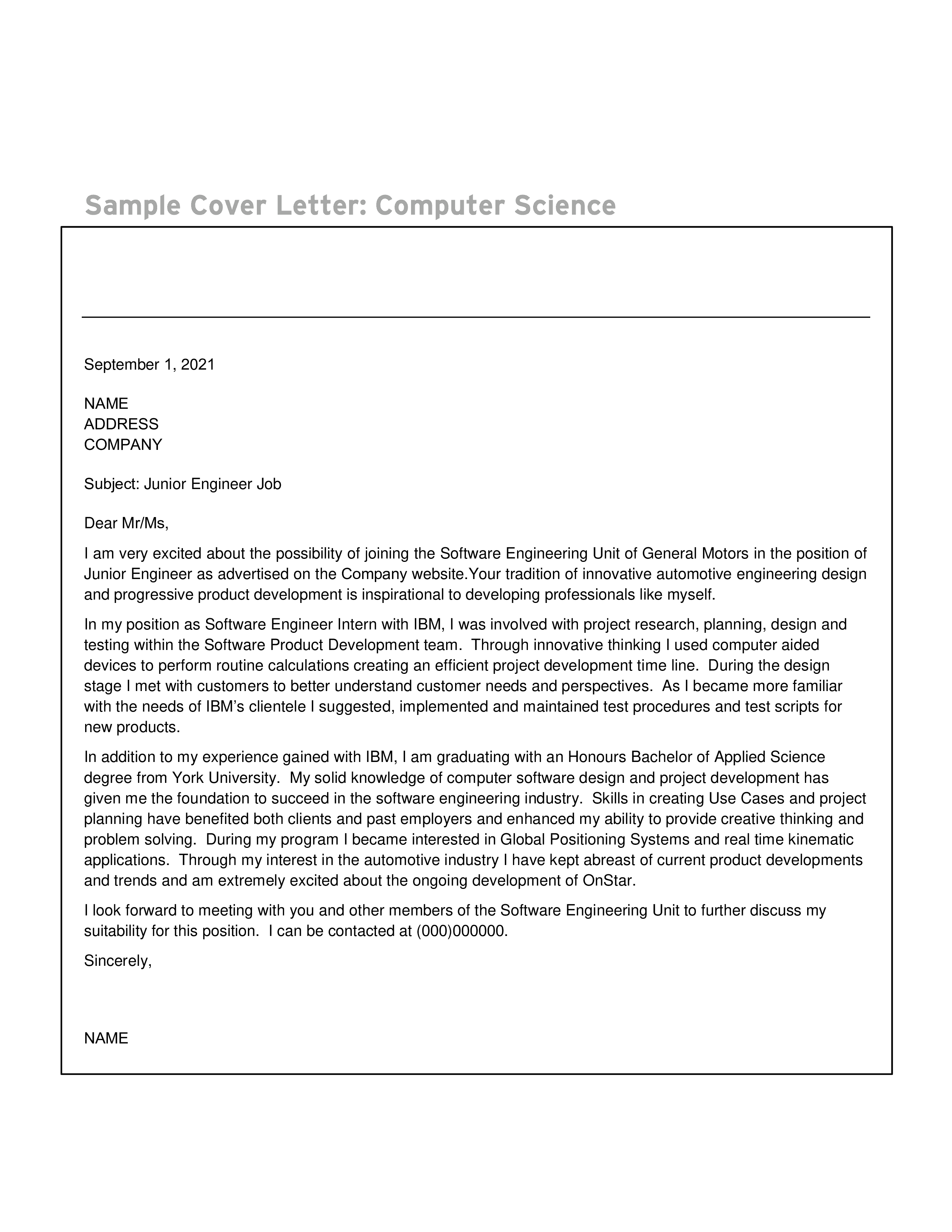 cover letter for junior developer