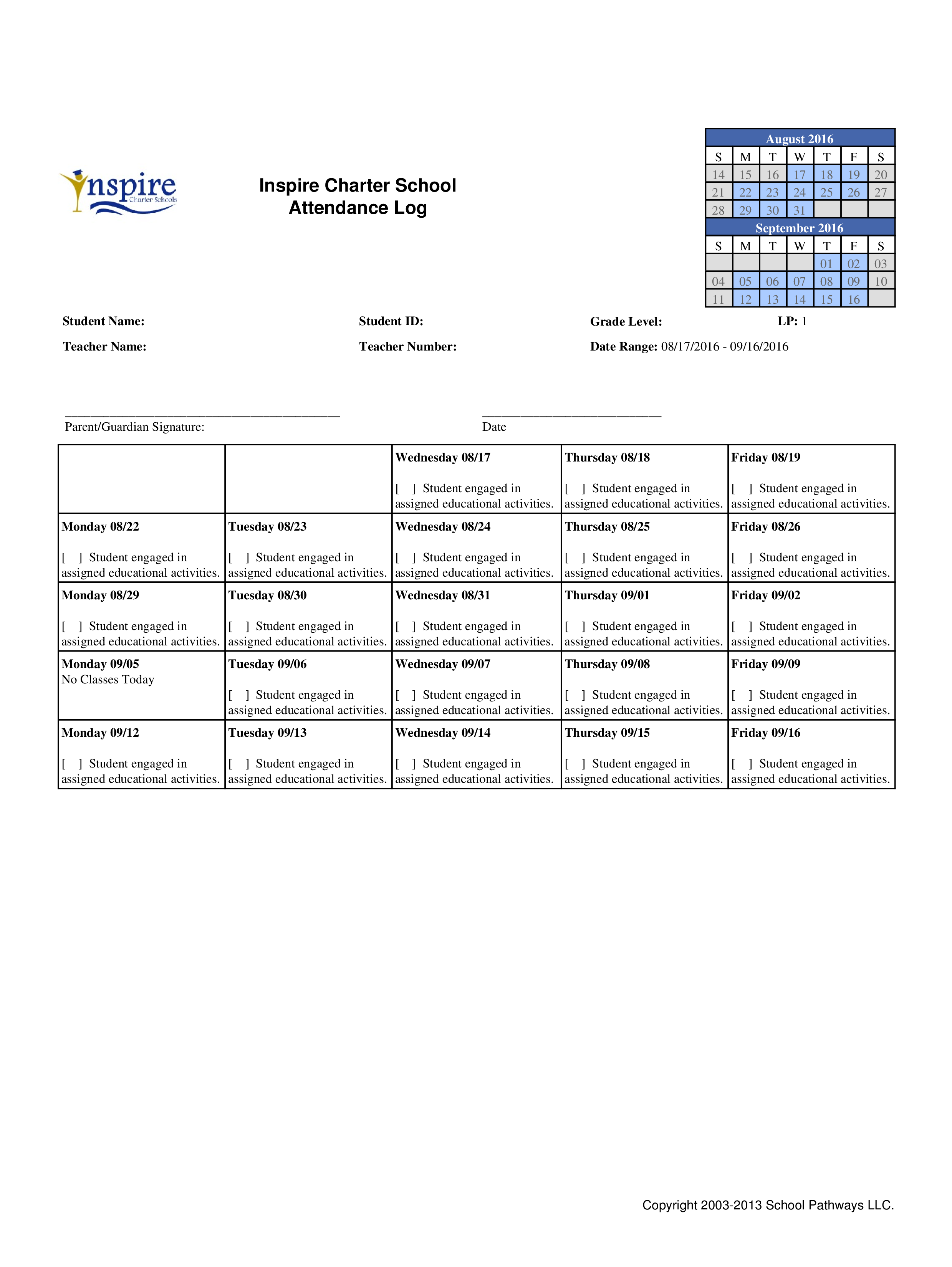 school attendance log plantilla imagen principal