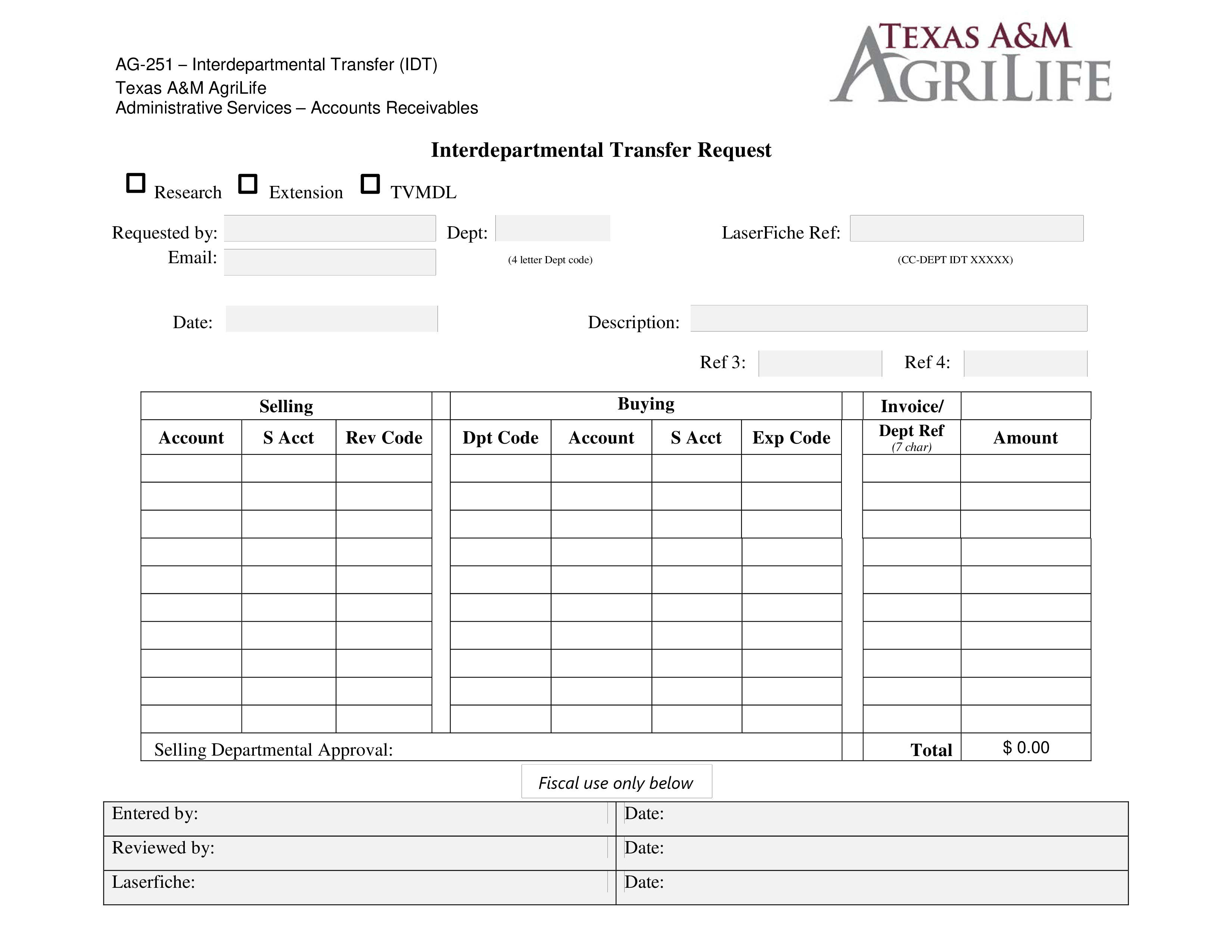 request for department transfer letter template