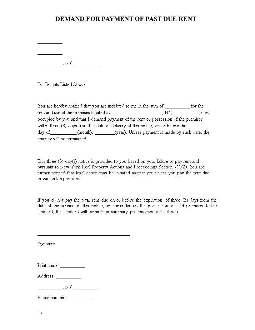 Printable Landlord Eviction Notice Templates At Allbusinesstemplates