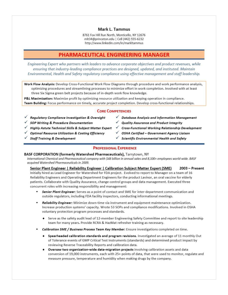 engineer resume sample modèles