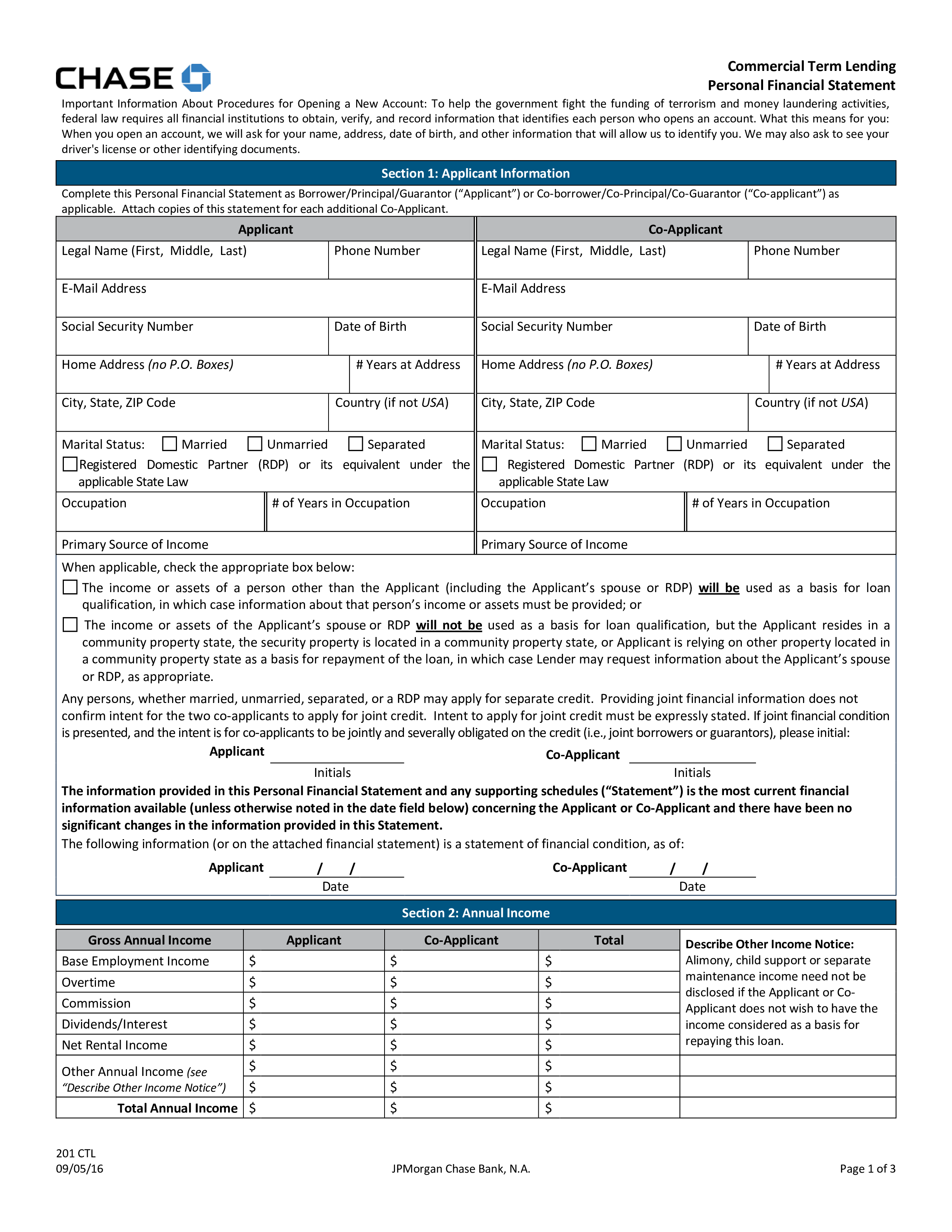 Chase Bank Financial Statement Templates At Allbusinesstemplates