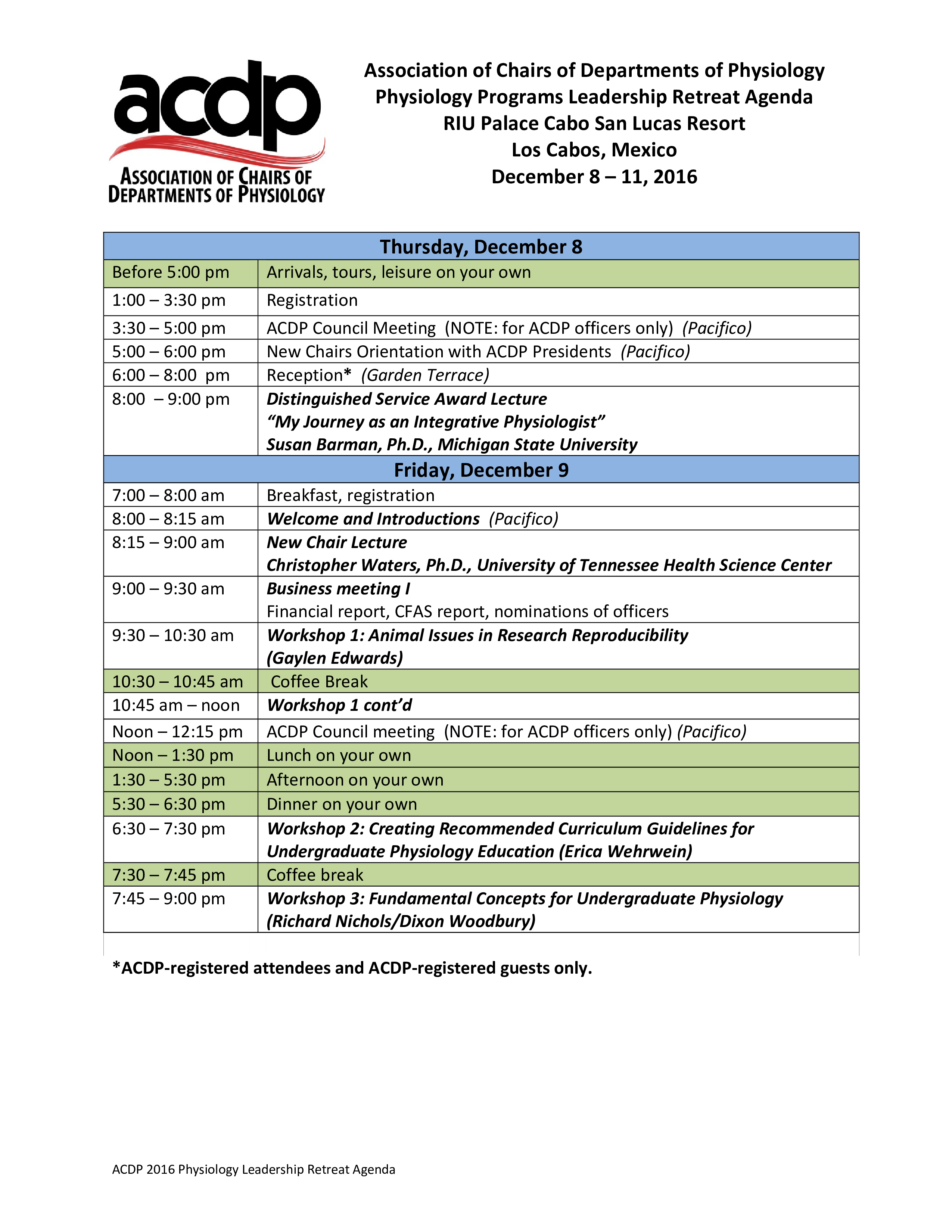 Retreat Agenda Template