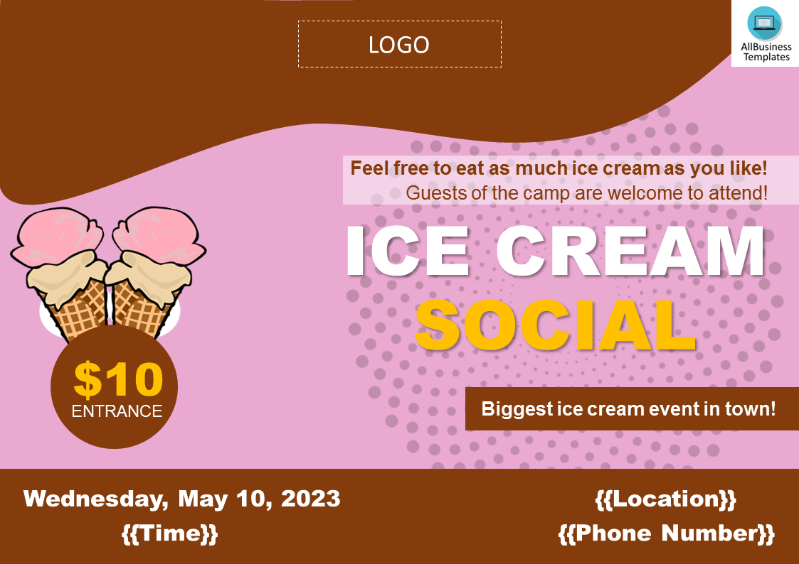 ice cream flyer plantilla imagen principal
