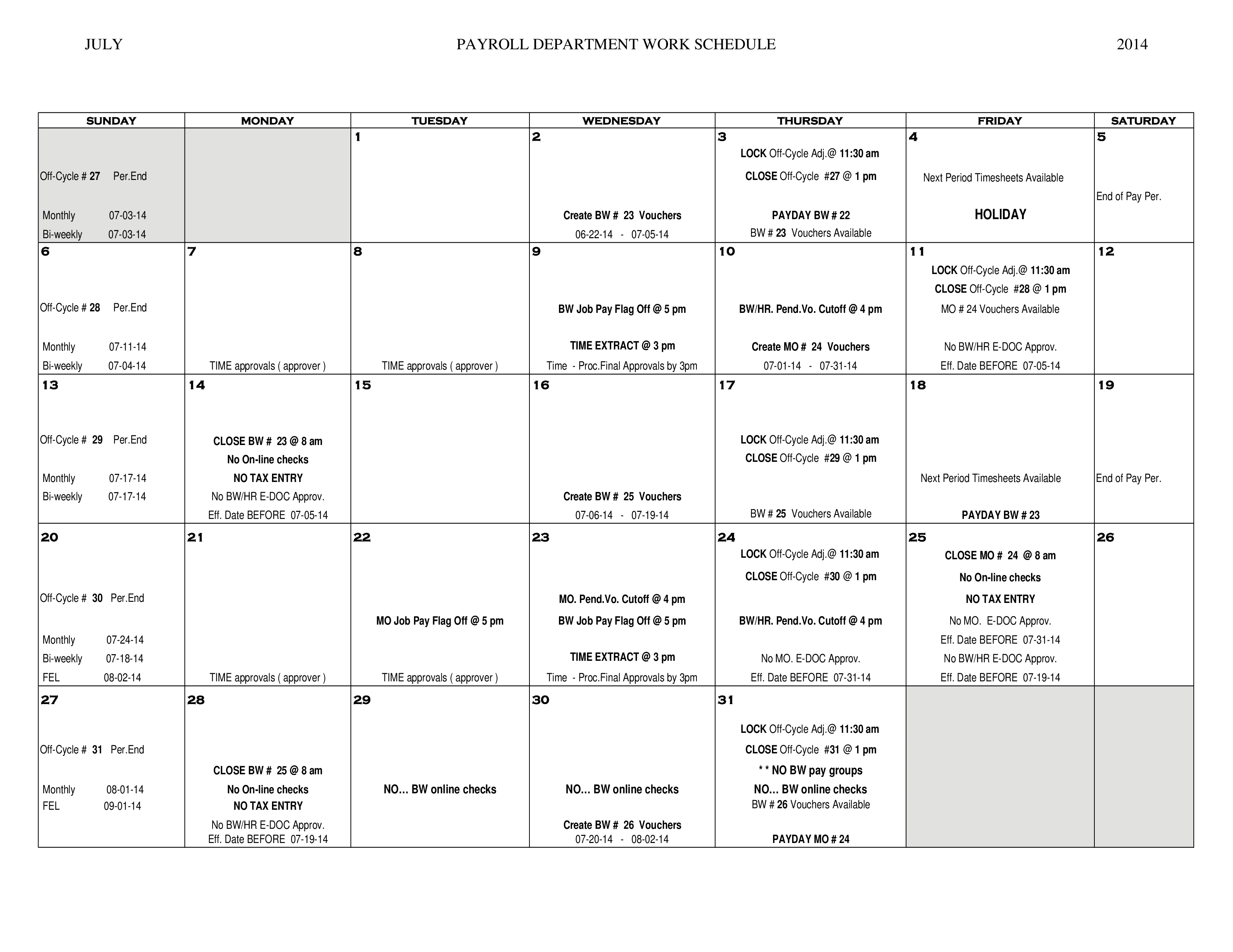 monthly work schedule template